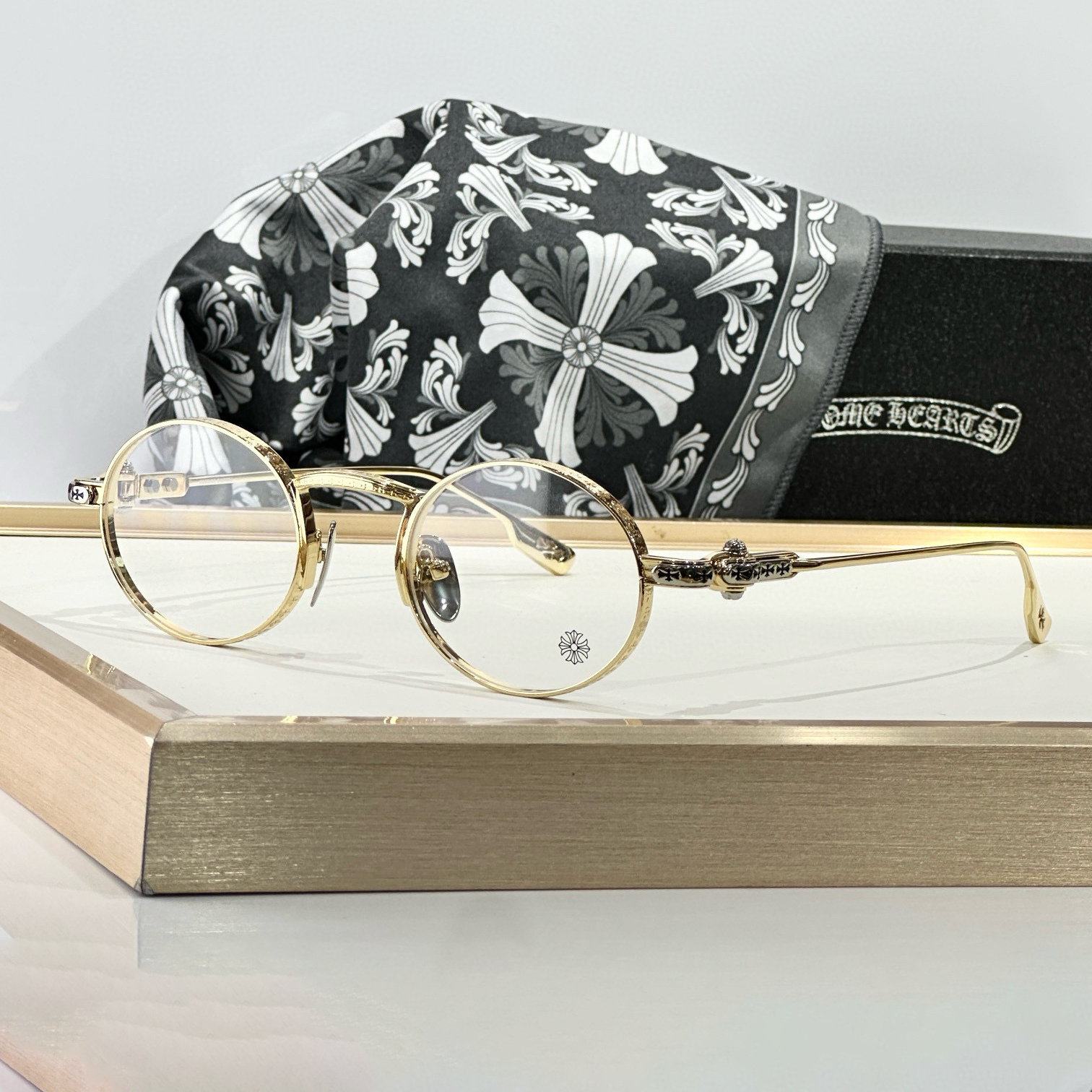 NIGO Chrome Hearts  Men's and Women's Fashion Trends Round Frame Clear Glasses Eyewear  Sunglassas Accessories #nigo78851