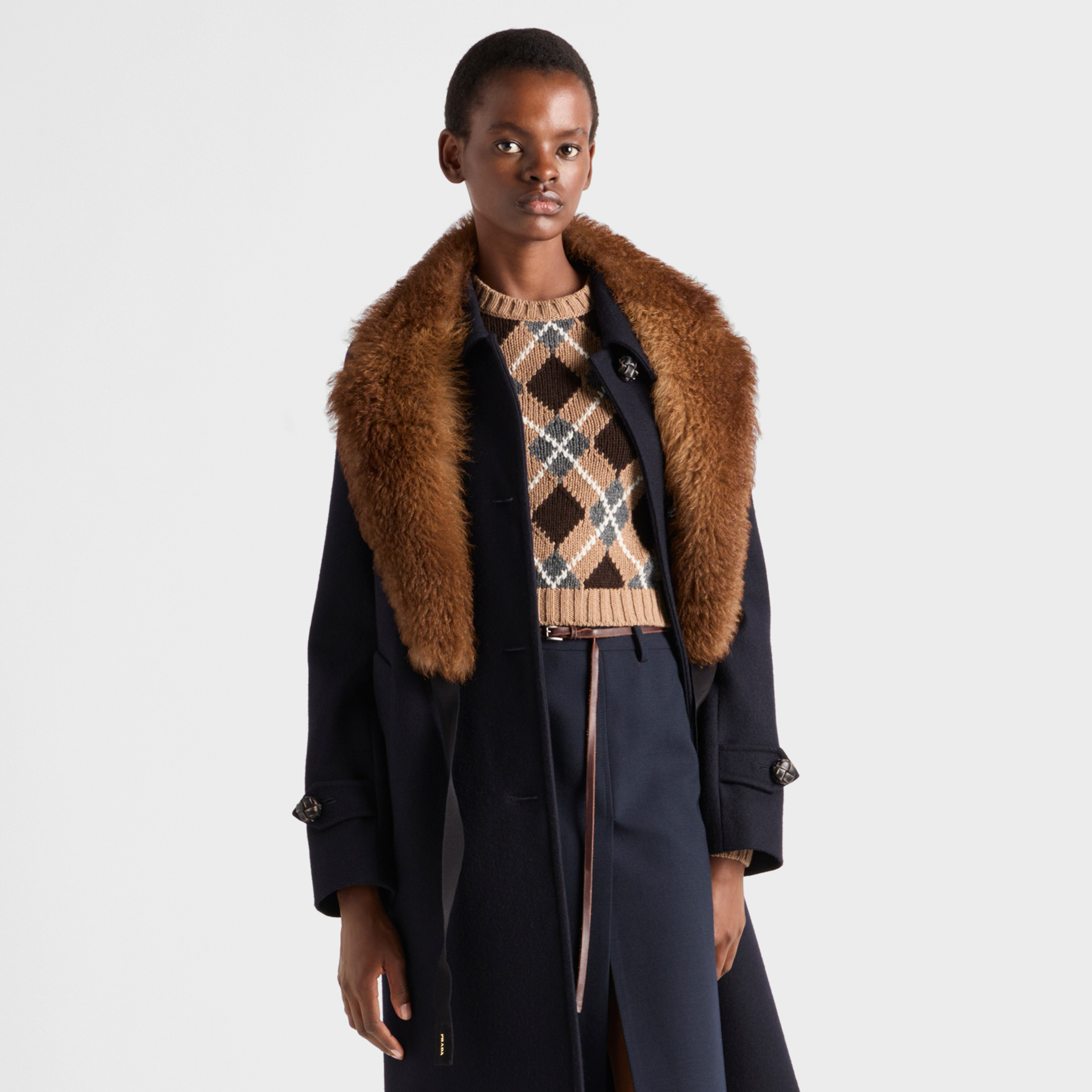 NIGO Prada Women's Spring/Fall Fashion Casual Crew Neck Diamond Pattern Cashmere Knit Sweater with Letter Embroidery Long Sleeve Pullover Top Sweater #nigo78838