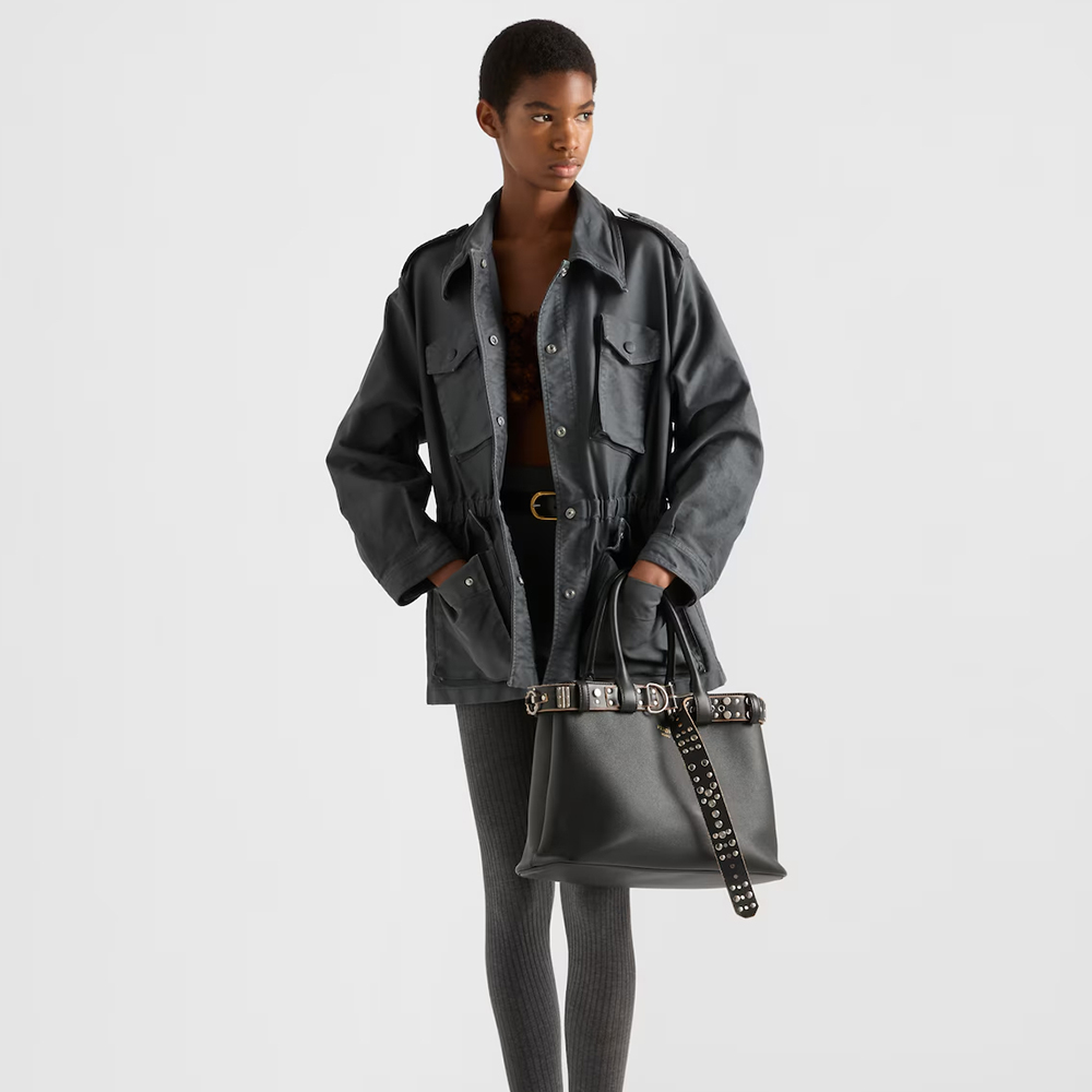 NIGO Prada Women's Vintage Cotton Hunting Jacket Spring/Fall High-Waisted Solid Color Multi-Pocket Single-Breasted Workwear Trench Coat Ngvp #nigo2393