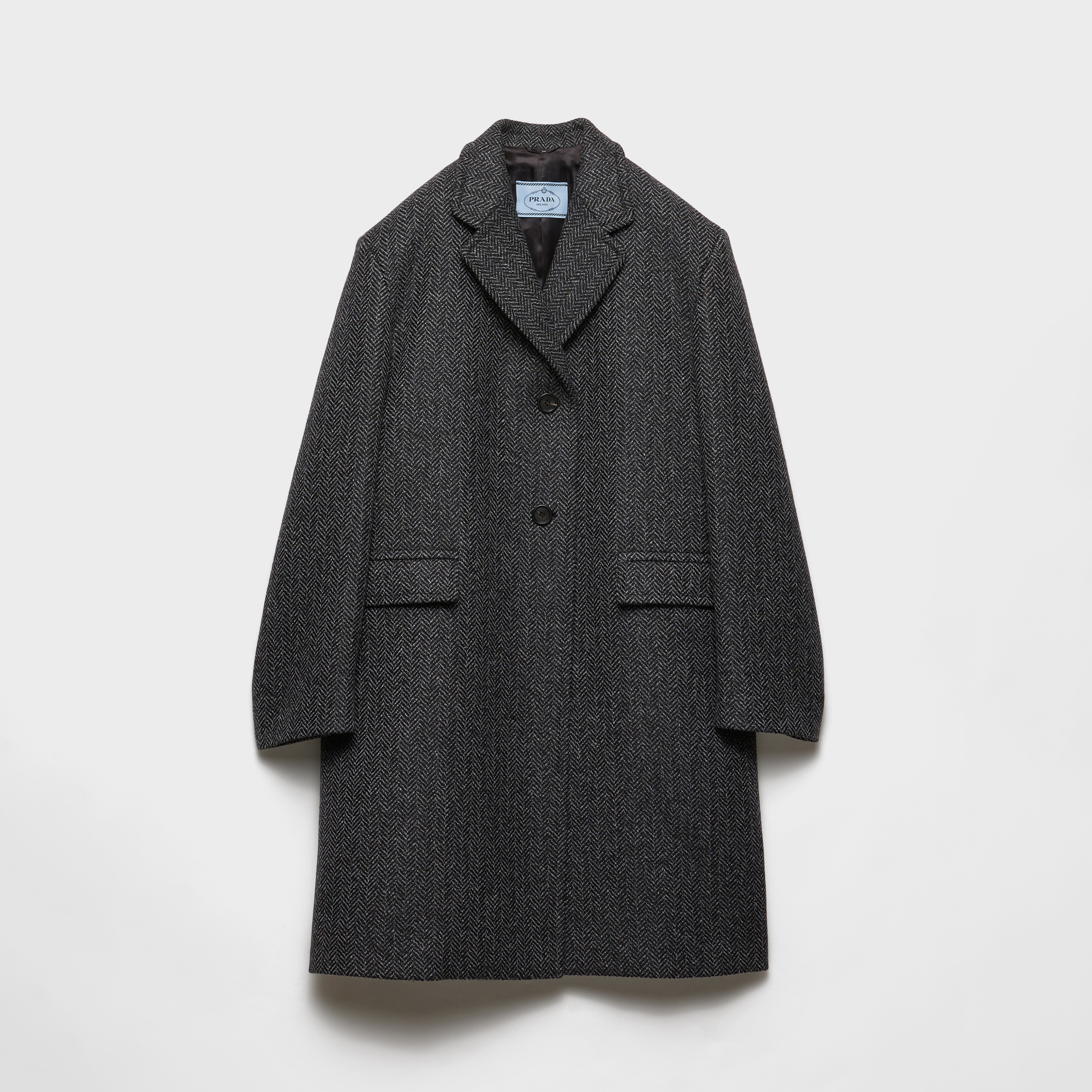 NIGO Prada Women's Fall/Winter Fashion Classic V Neck Single Breasted Herringbone Wool Coat Jacket #nigo78862