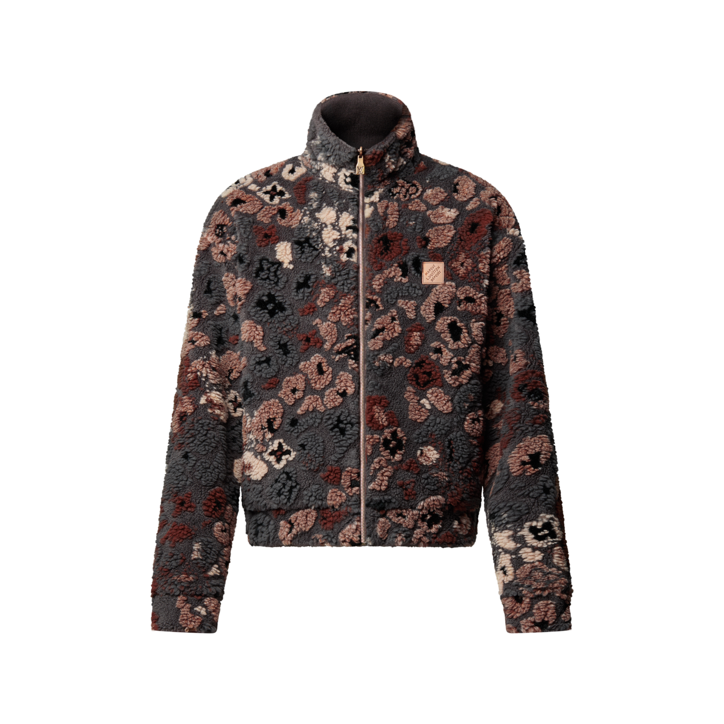 NIGO Louis Vuitton Men's And Women's Fall/Winter Fashion Casual High Neck Zipper Jacquard Suede Reversible Drawstring Waist Belt Jacket #nigo78863