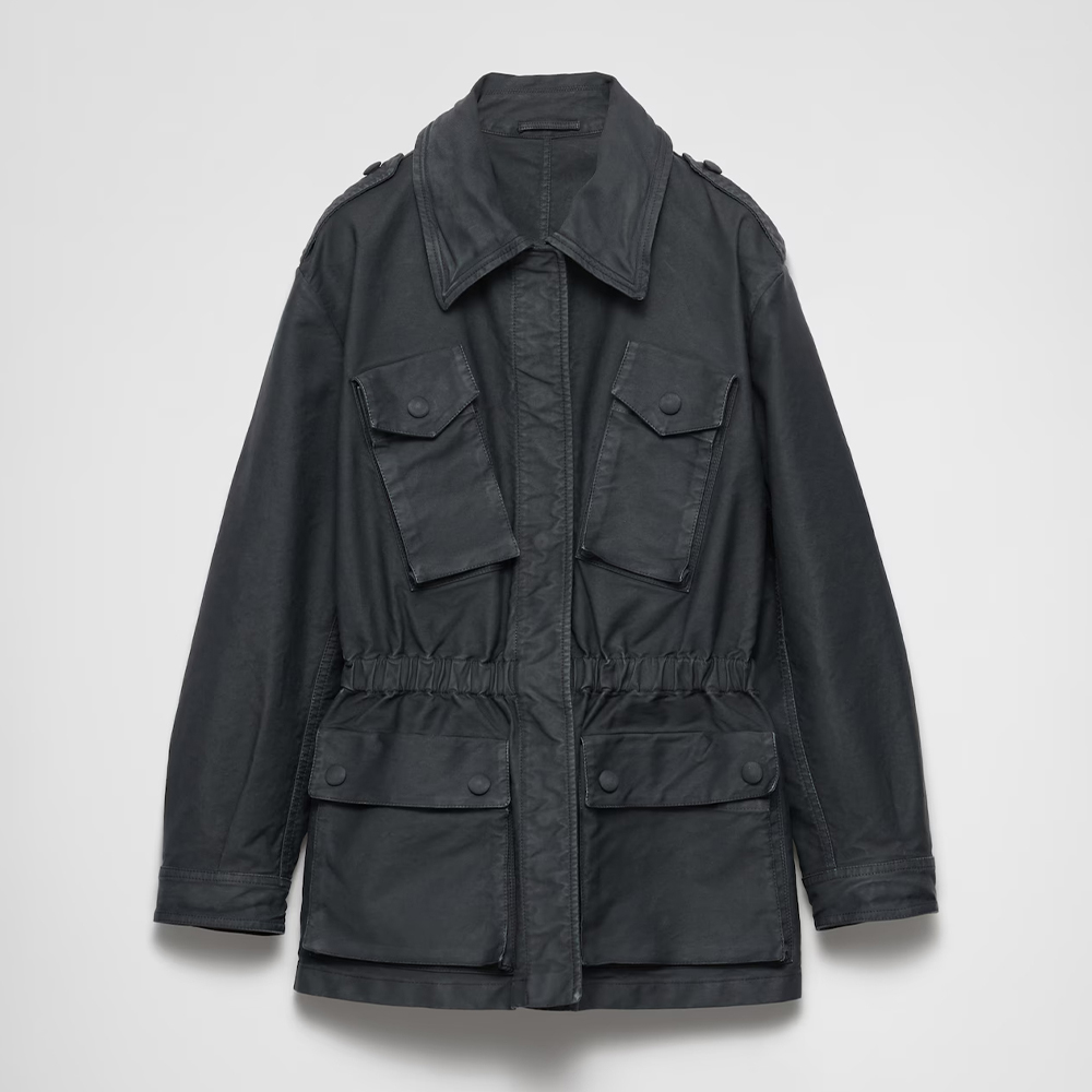 NIGO Prada Women's Vintage Cotton Hunting Jacket Spring/Fall High-Waisted Solid Color Multi-Pocket Single-Breasted Workwear Trench Coat Ngvp #nigo2393