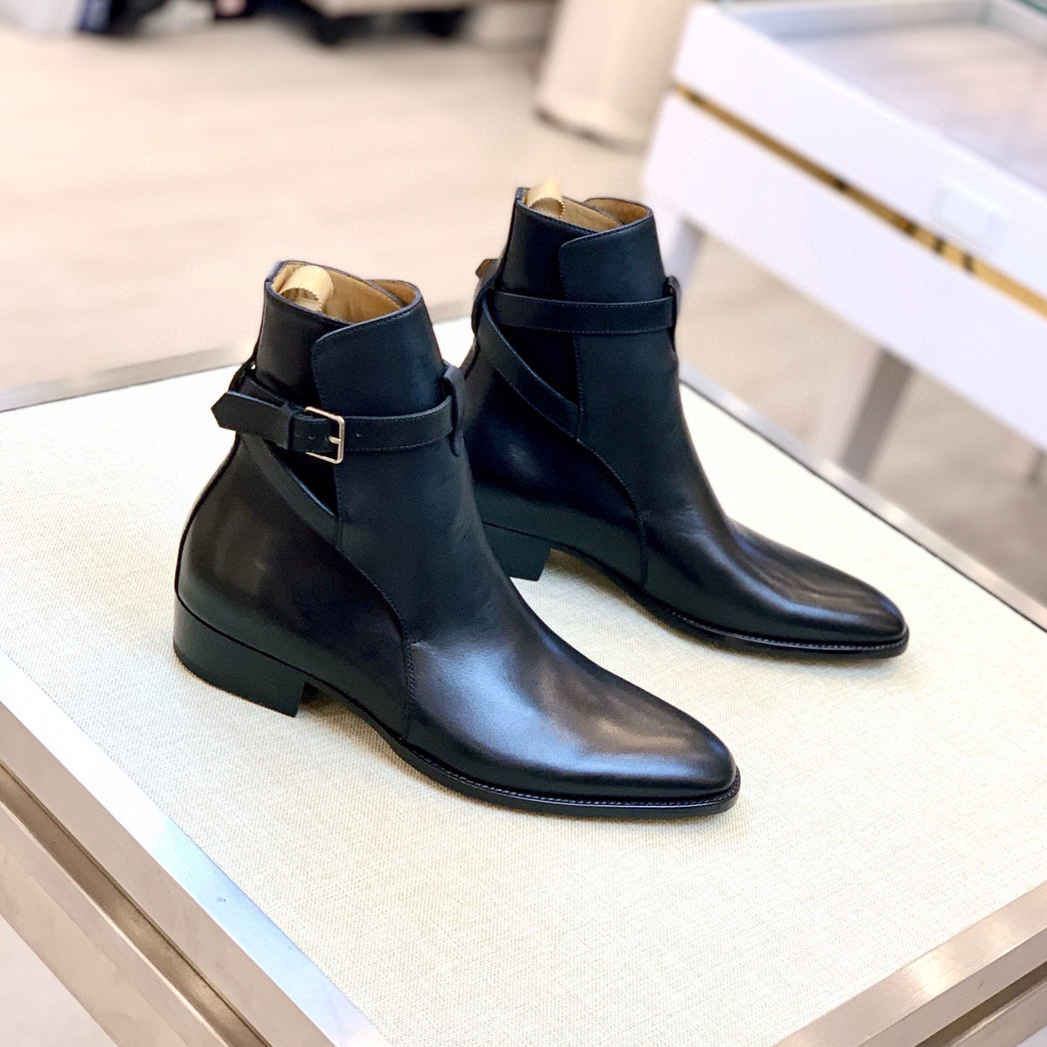 NIGO SAINT LAURENT Men's Fall/Winter Casual Round Toe Slip On Leather Low Top Ankle Boots #nigo78867