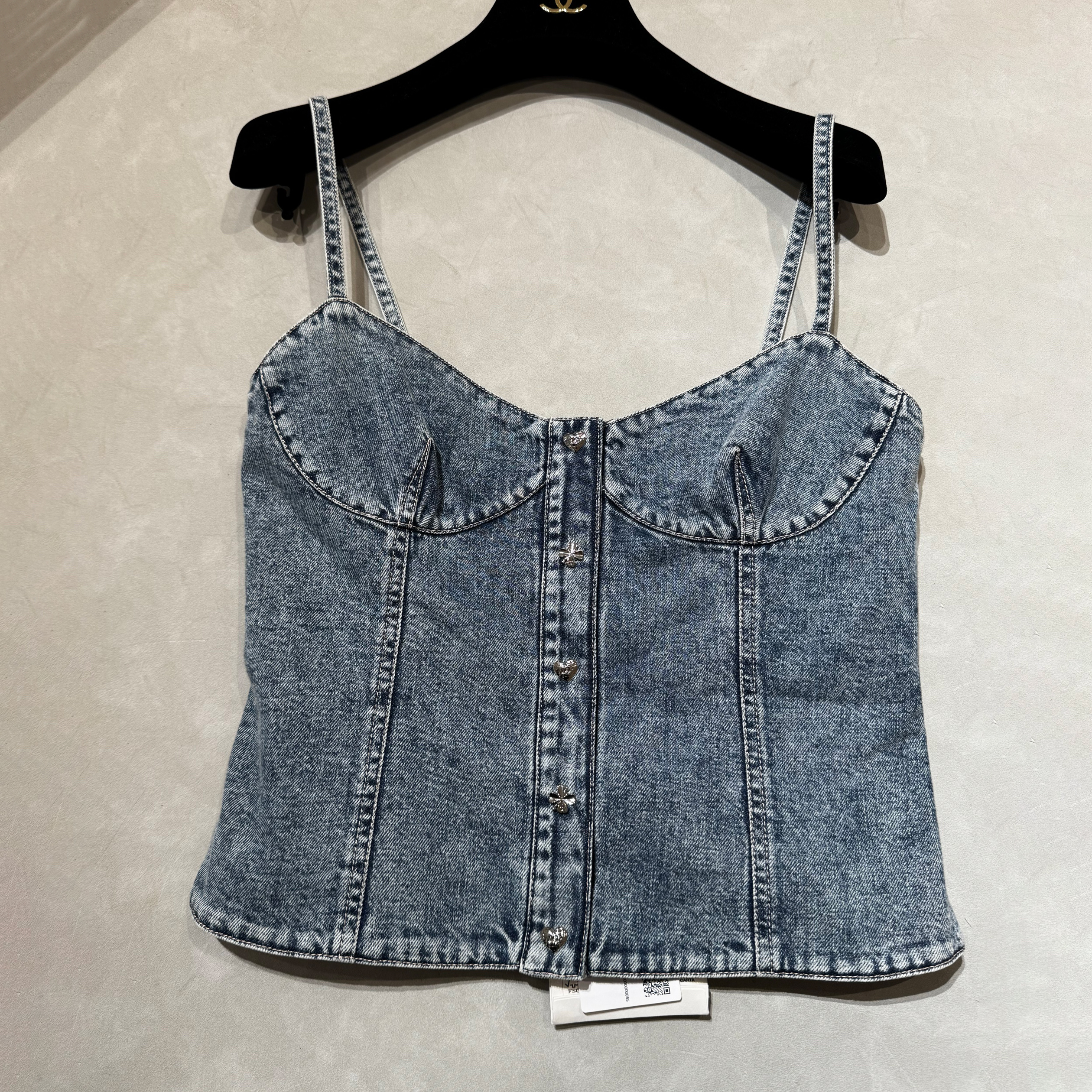 NIGO Chanel Women's Spring/Summer Casual Fashion Camellia Halter Denim Vest #nigo78685