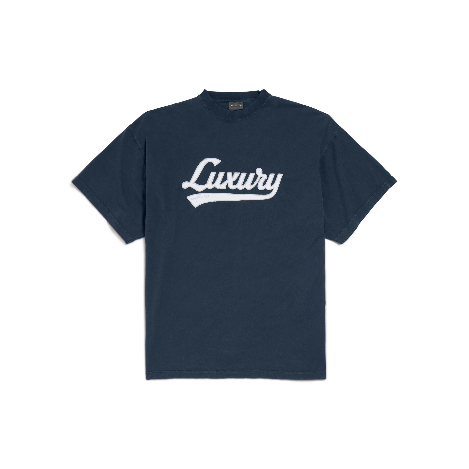 NIGO Balenciaga ﻿﻿LUXURY SCRIPT Men's And Women's Summer Fashion Casual Solid Color Crew Neck Letter Patch Plain Knit Fabric Short Sleeve T-Shirt #nigo78876