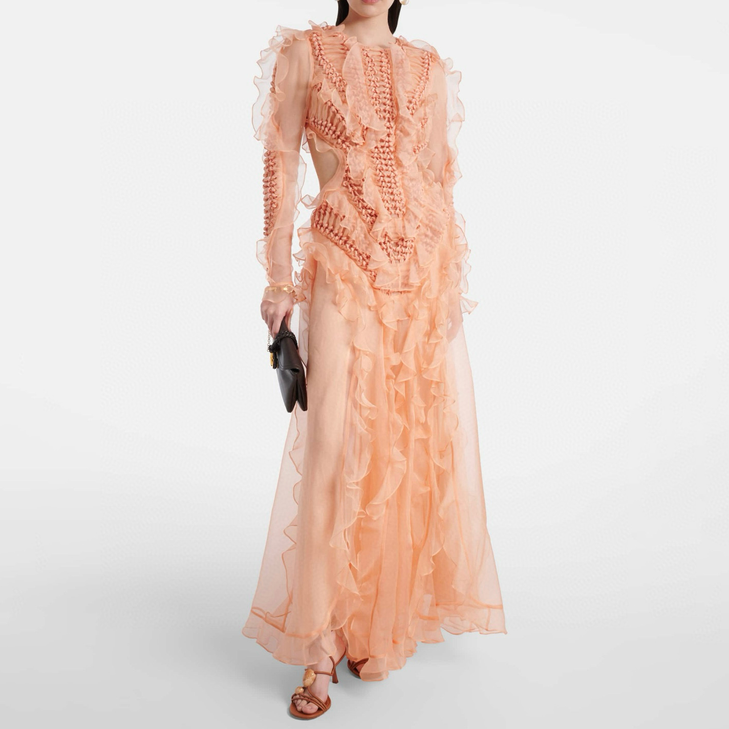 NIGO Zimmermann Women's Spring/Summer Fashion Casual Solid Color Knit Long Sleeve Dress Long Dress #nigo78889