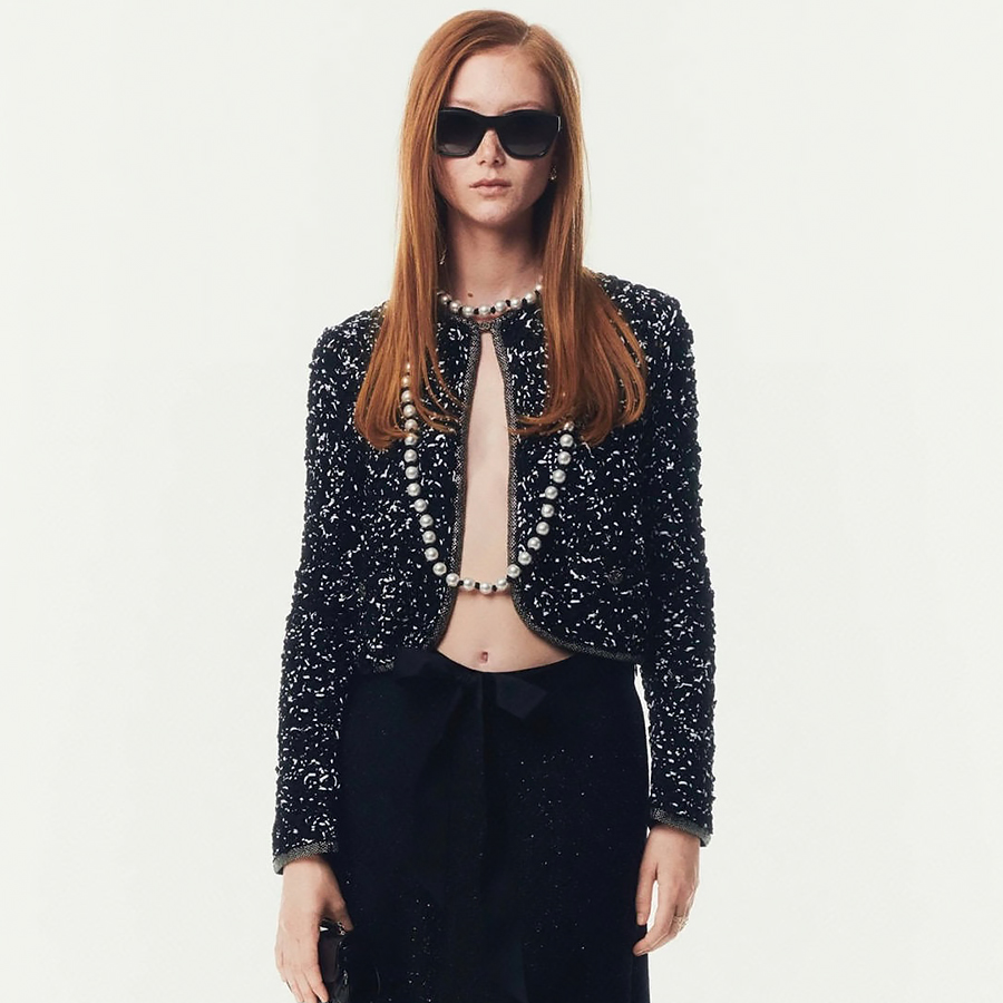 NIGO Chanel Women's Vintage Spring/Fall Rhinestone-Embellished Color-Block Cotton Knit Cardigan Jacket Ngvp #nigo2395