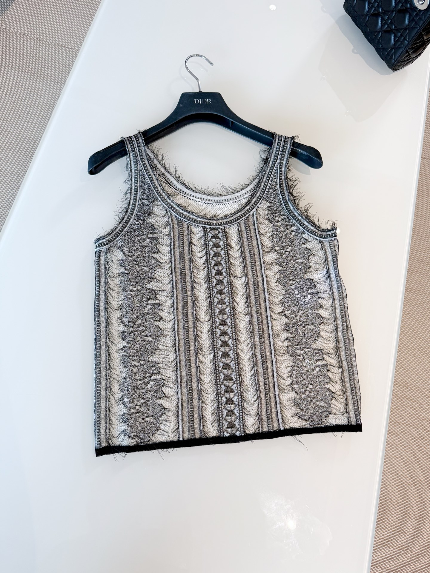 NIGO Dior Women's Summer Lace Knit Stretch Hollow-Out Solid Color Sleeveless Vest Ngvp #nigo2397