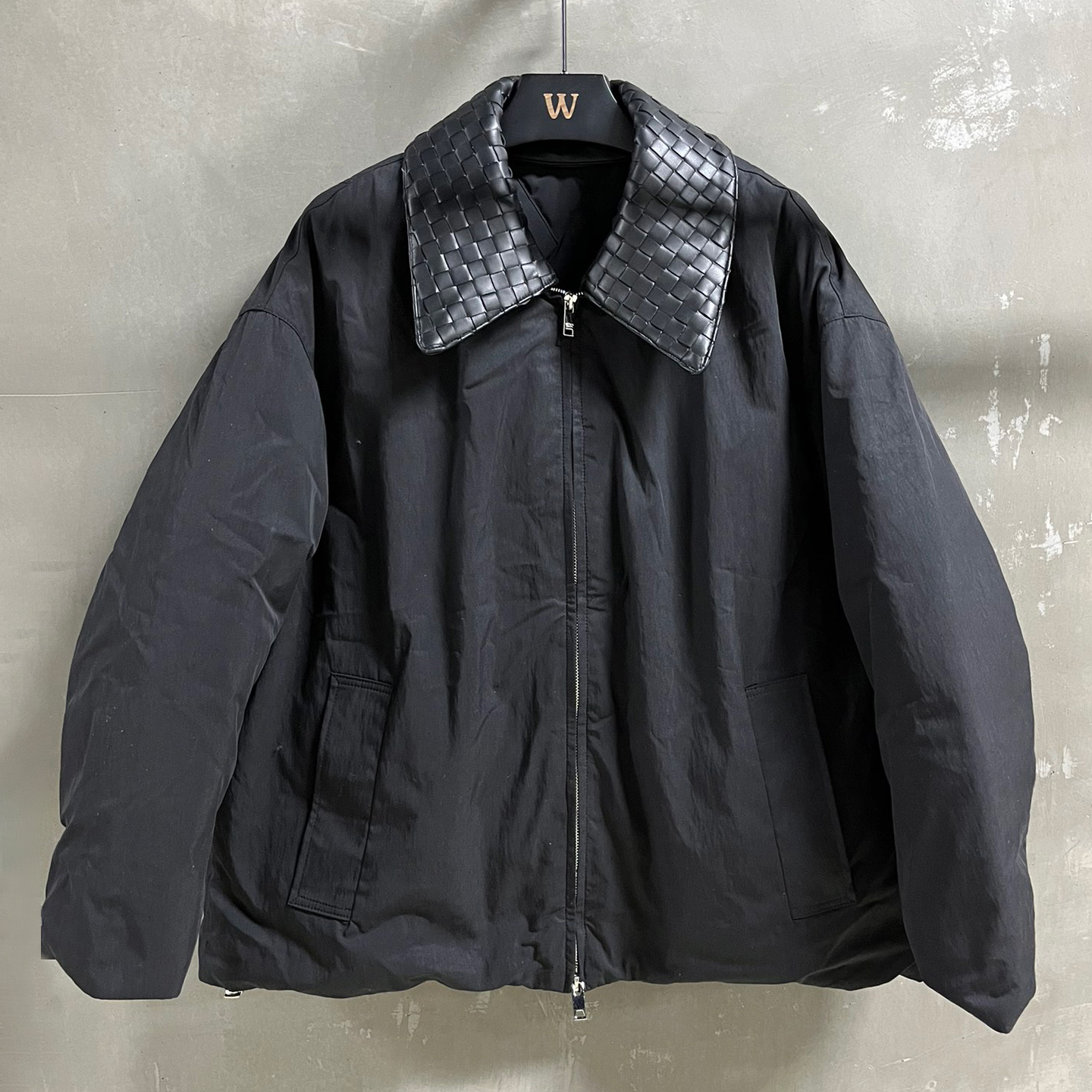 NIGO Bottega Veneta Men's Winter Solid Color Lapel Zipper Cotton Twill Long Sleeve Fitted Puffer Down Jacket Ngvp #nigo9766