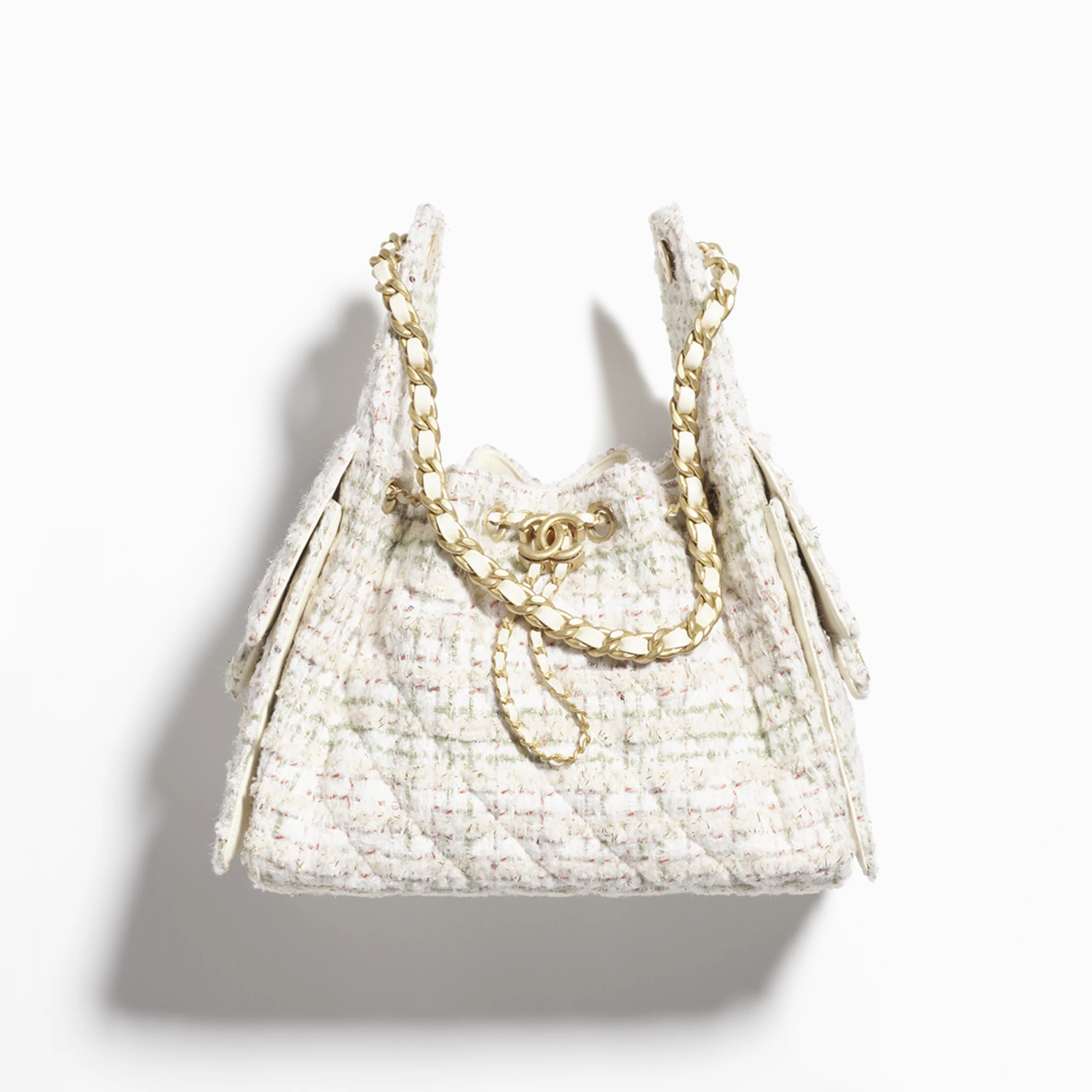 NIGO Chanel Women's Classic Double C Logo Solid Color Link Strap Tweed Shoulder Bag Handbag Bags #nigo77735