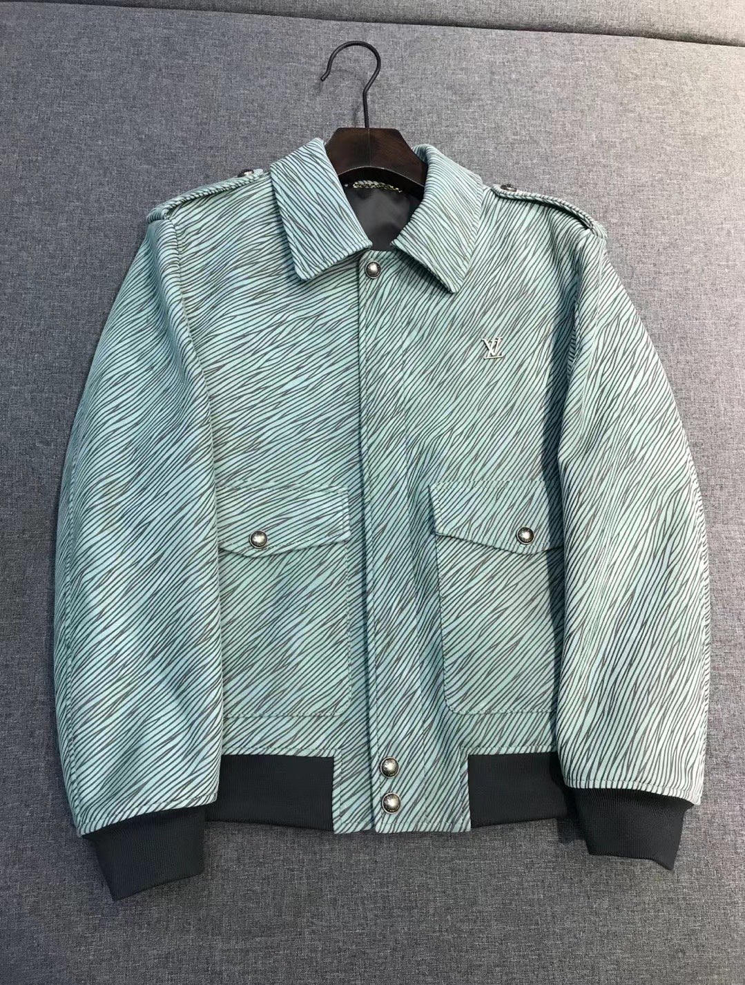 NIGO Louis Vuitton Men's And Women's Spring/Fall Fashion Casual Collared Letter Print Suede Long Sleeve Leather Jacket #nigo78896