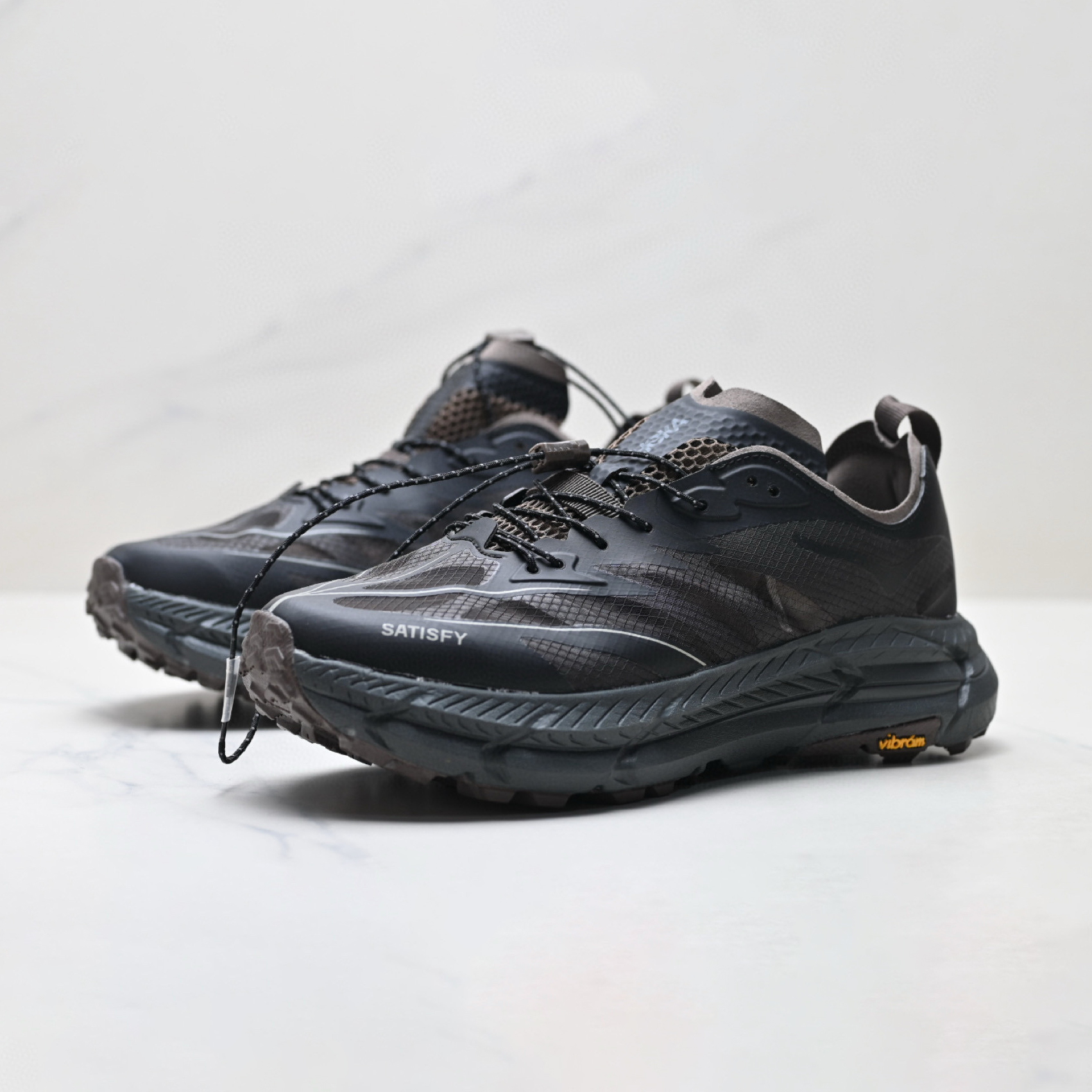 NIGO Satisfy x HOKA RUNNING MAFATE TRAIL Men's And Women's Spring/Fall Fashion Casual Round Toe Lace Up Solid Color Mesh Breathable Sneakers Casual Shoes #nigo78916