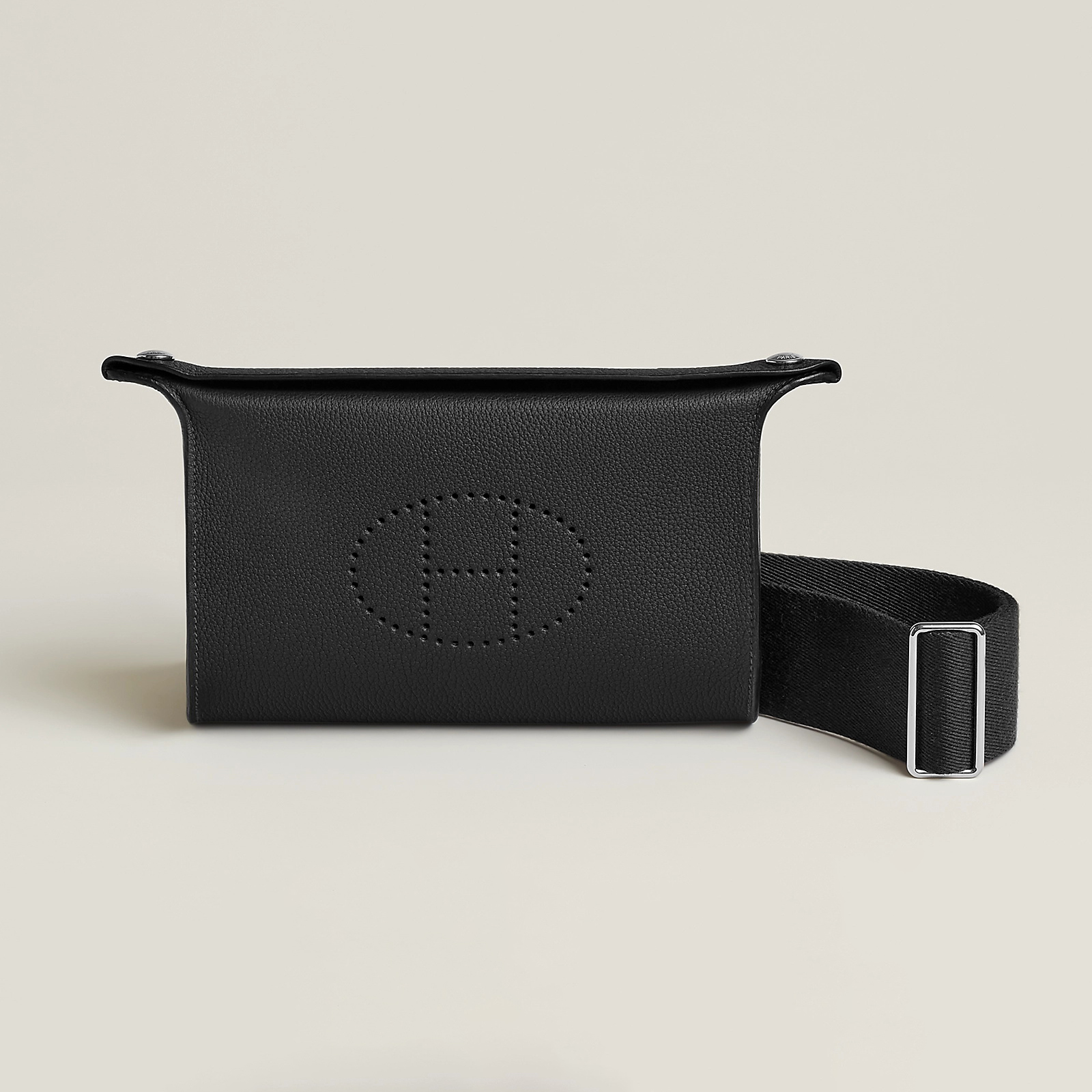 NIGO Hermès Videpoches Men's and Women's Fashion Classic Solid Color Leather Adjustable Canvas Strap Shoulder Bag Crossbody Bag Messenger Bag Bags H084283CKAC #nigo78918