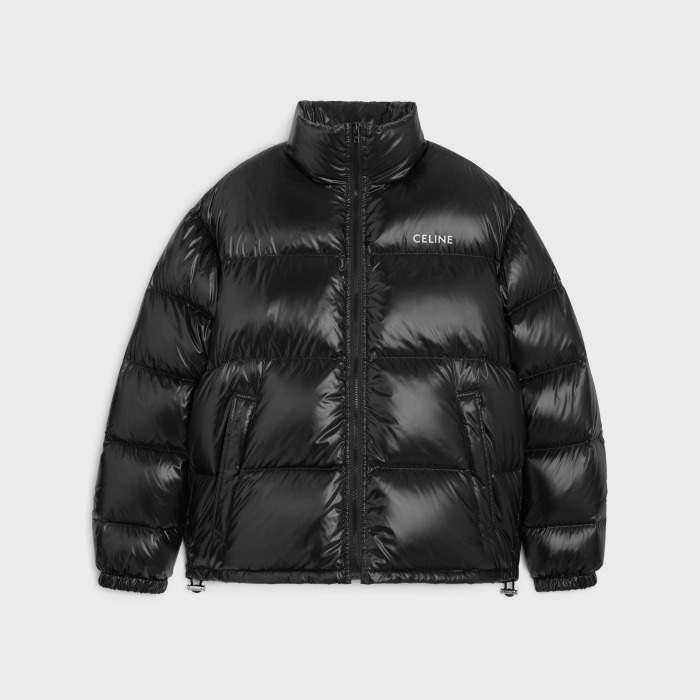 NIGO Celine Men's Women's Autumn And Winter Printed Lightweight Nylon Down Jacket Fashion Loose Casual Black Trend 90 White Goose Down Down Jacket #nigo81646