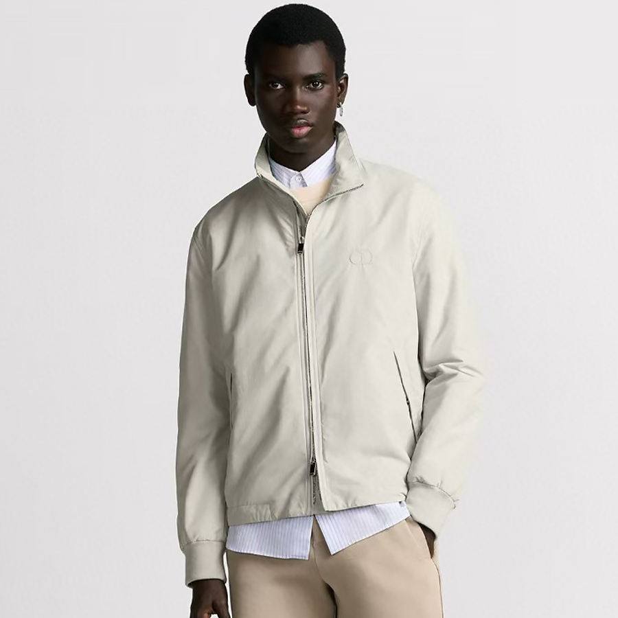 NIGO Dior Men's CD Icon Harrington Jacket Spring/Fall Solid Color Stand Collar Zipper-Front Long Sleeve Coat #nigo81575