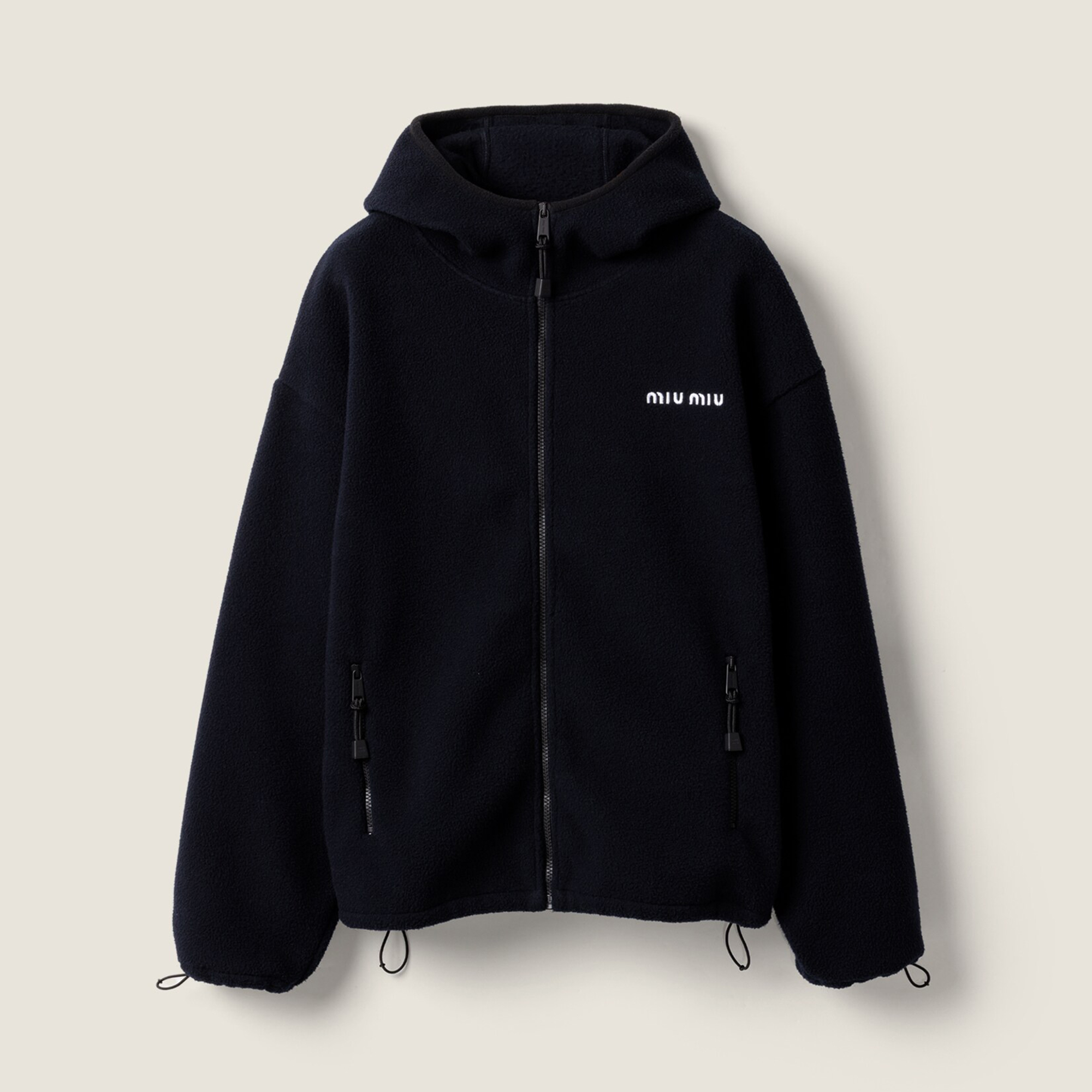 NIGO MiuMiu Women's Logo Embroidered Zipper Half-High Neck Solid Fleece Jacket Spring/Fall Long Sleeve Oversized Hooded Sweatshirt #nigo81577
