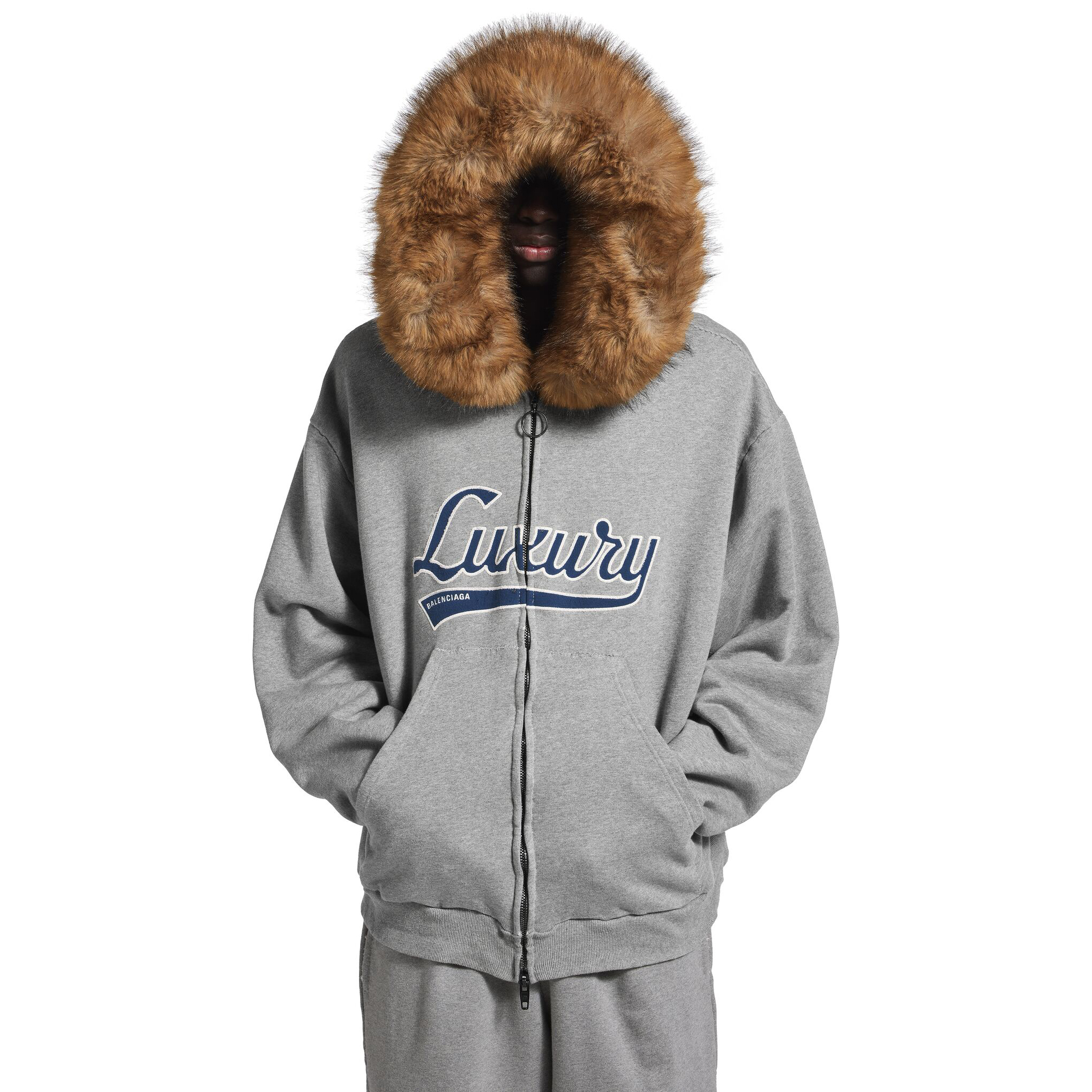 NIGO Balenciaga LUXURY SCRIPT Men's And Women's Fall/Winter Fashion Casual Solid-Color Hooded Zipper Drop Shoulder Oversized Long Sleeve Jacket #nigo78933