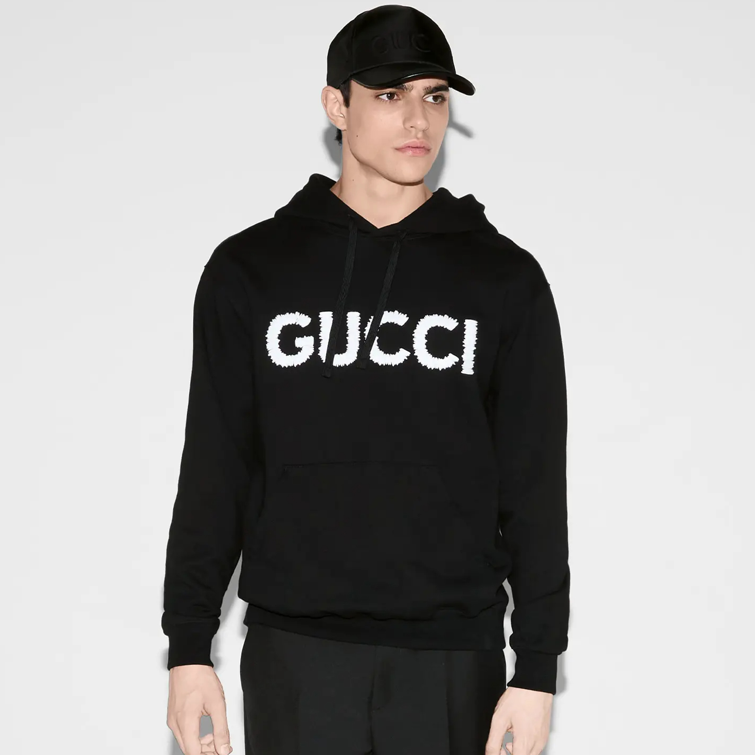 NIGO Gucci Men's Logo Embroidered Spring/Fall Knit Cotton Solid Color Drawstring Pullover Hoodie Sweatshirt #nigo81576