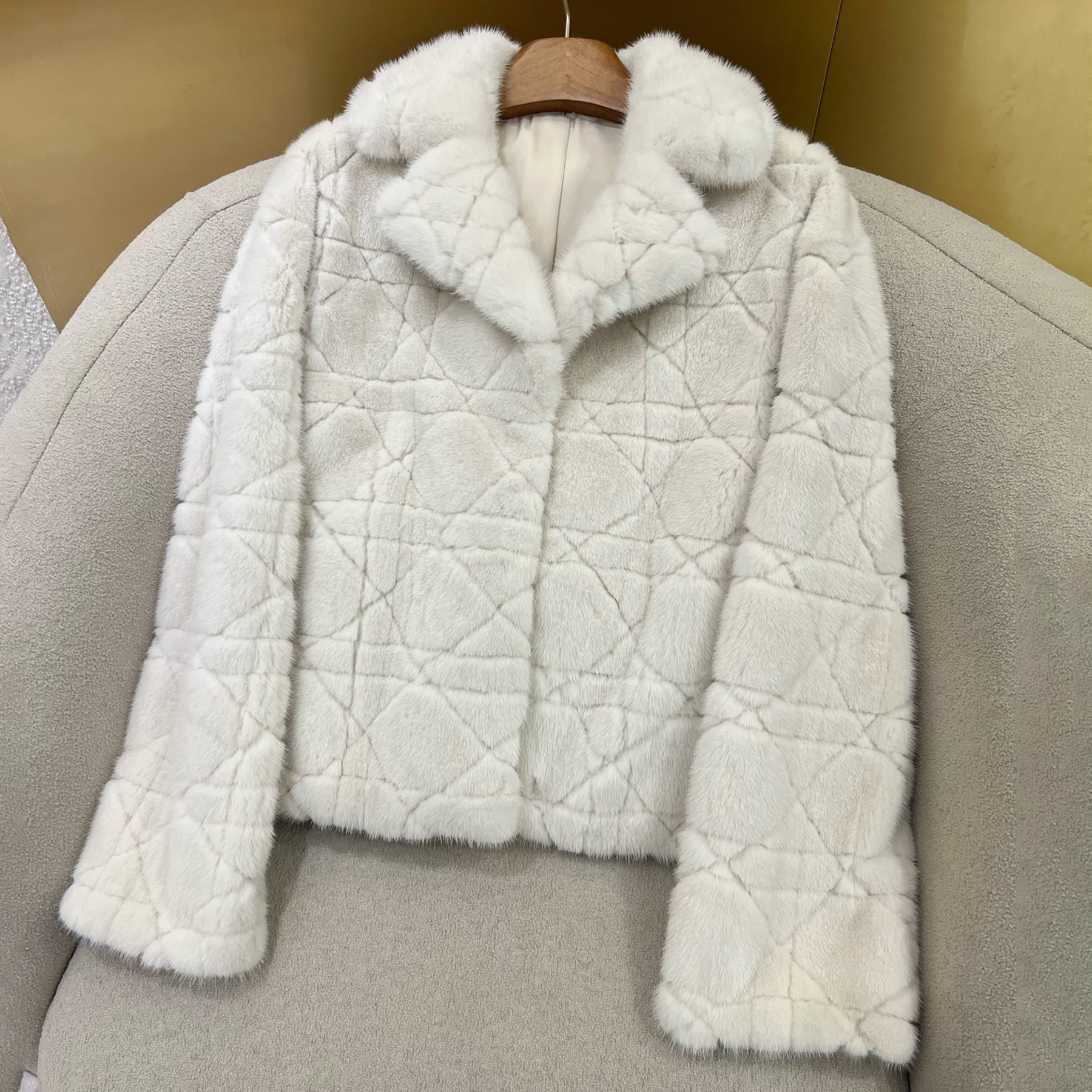 NIGO Dior Women's Fall And Winter Classic Rattan Check Mink Fur Coat 100% Kopcnhagen Velvet Mink Temperament Elegant Solid Color Plush Jacket #nigo81647