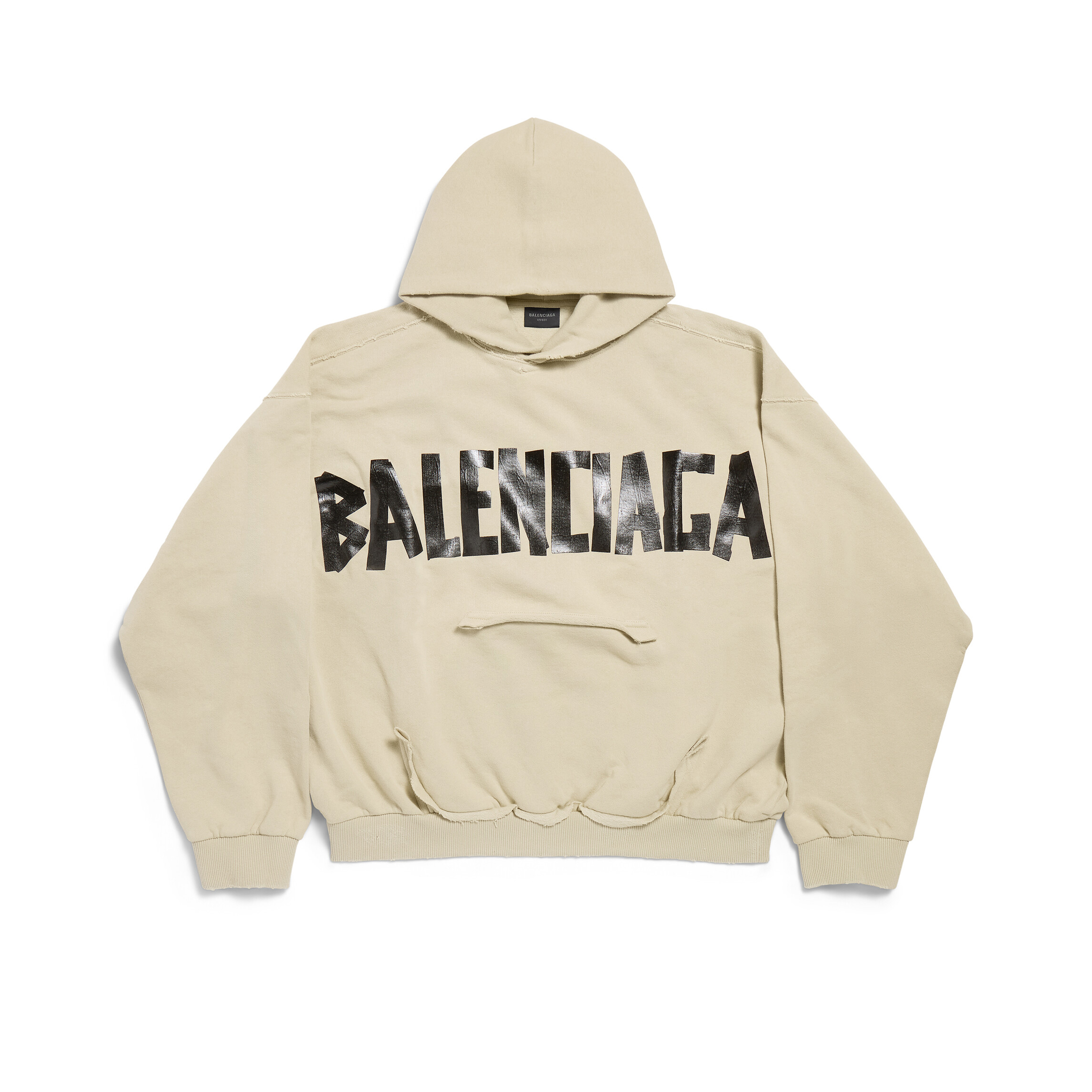 NIGO Balenciaga TAPE TYPE RIPPED POCKET HOODIE Men's And Women's Spring/Fall Fashion Casual Solid Color Cotton Hooded Pullover Letter Print Long-Sleeve Sweatshirt #nigo78941
