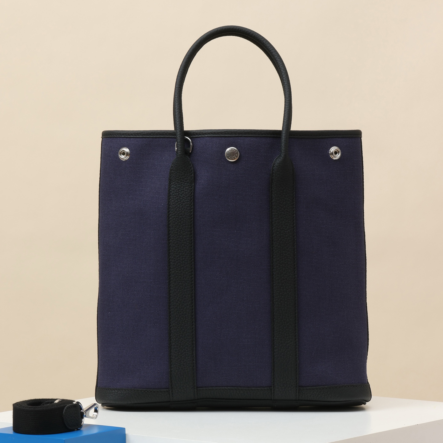 NIGO Hermes Men's And Women's Fashion Classic Color Blocked Silver Buckle Canvas Tote Bag Shoulder Bag Crossbody Bags H080141CKAA #nigo78948