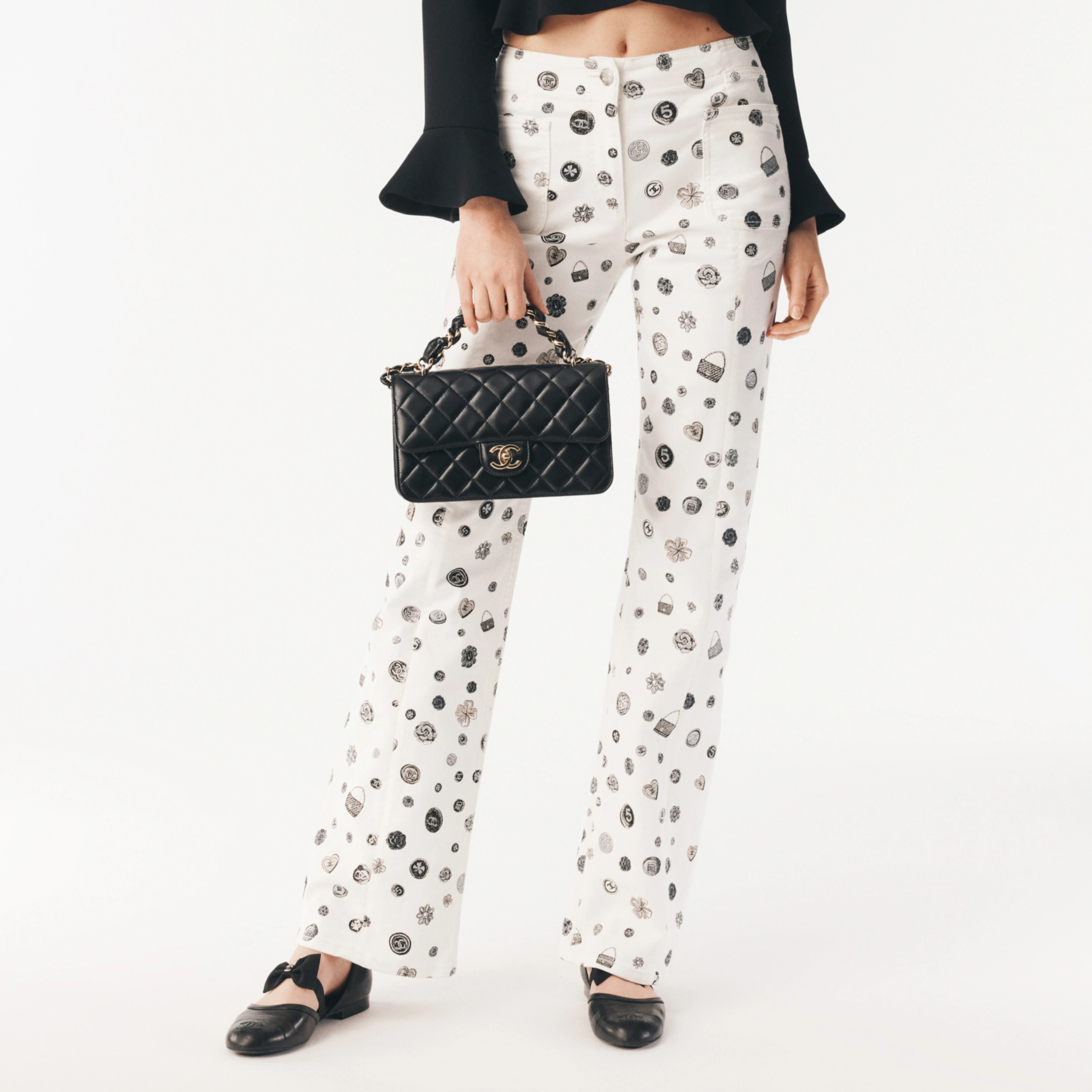 NIGO Chanel Women's Spring/Fall Fashion Casual Solid Color Classic Print Long Leg Denim Pants #nigo78936