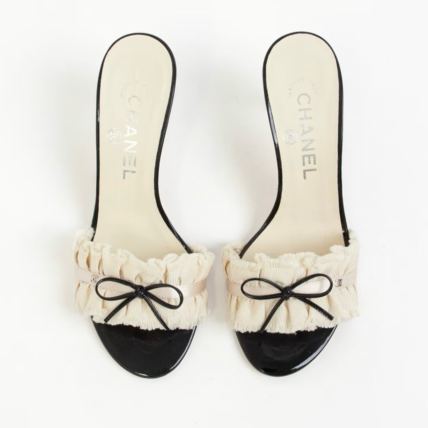 NIGO Chanel Vintage Women's Summer Fashion Classic Round Toe Slip On Heeled Sandals With Exposed Heel And Thin Heel Shoes #nigo78949