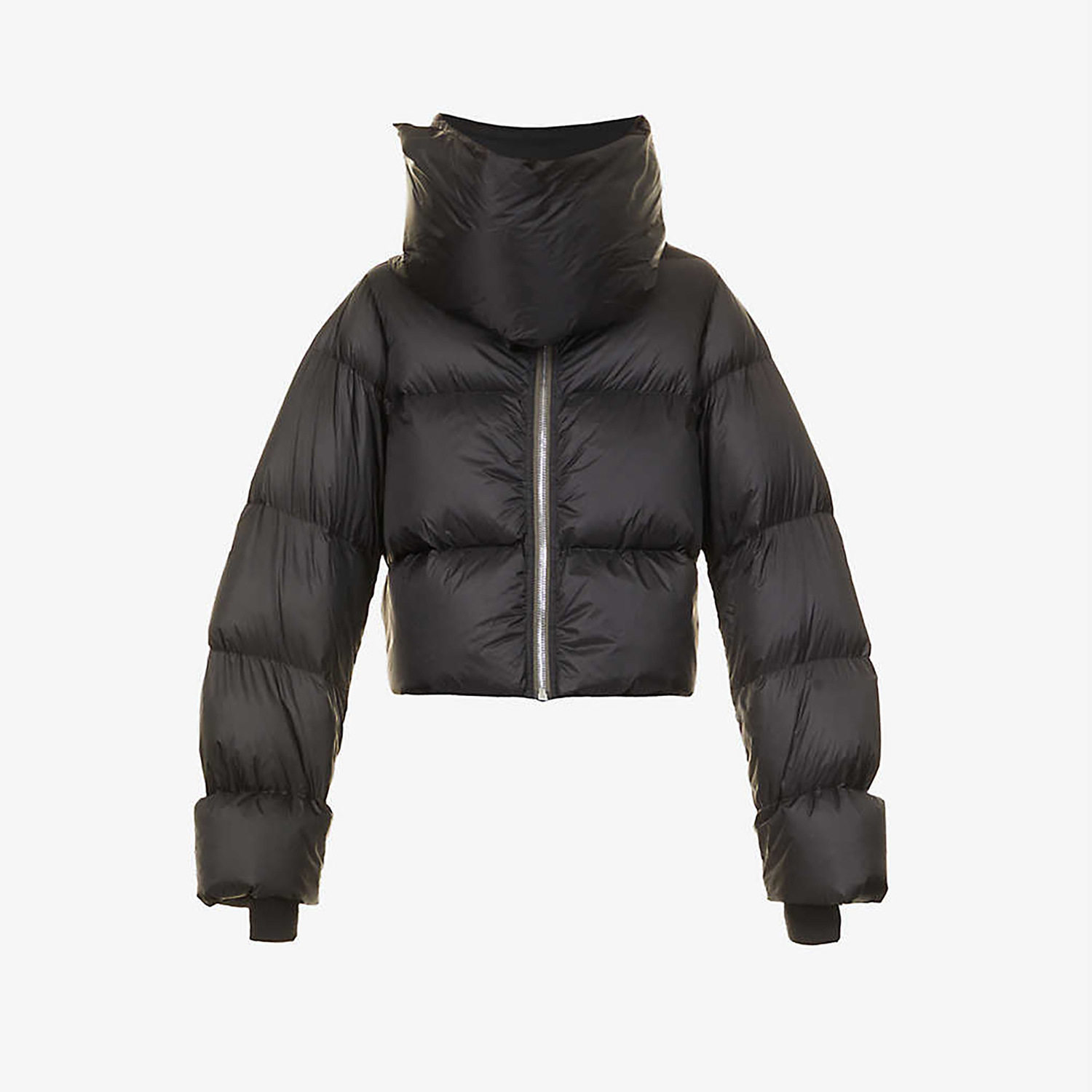 NIGO Rick Owens Men's Women's Fall And Winter Dark Windproof Scarf Down Jacket Thickened Warm Short Ultra-long-sleeved Zipper Down Jacket Ngvp #nigo2494