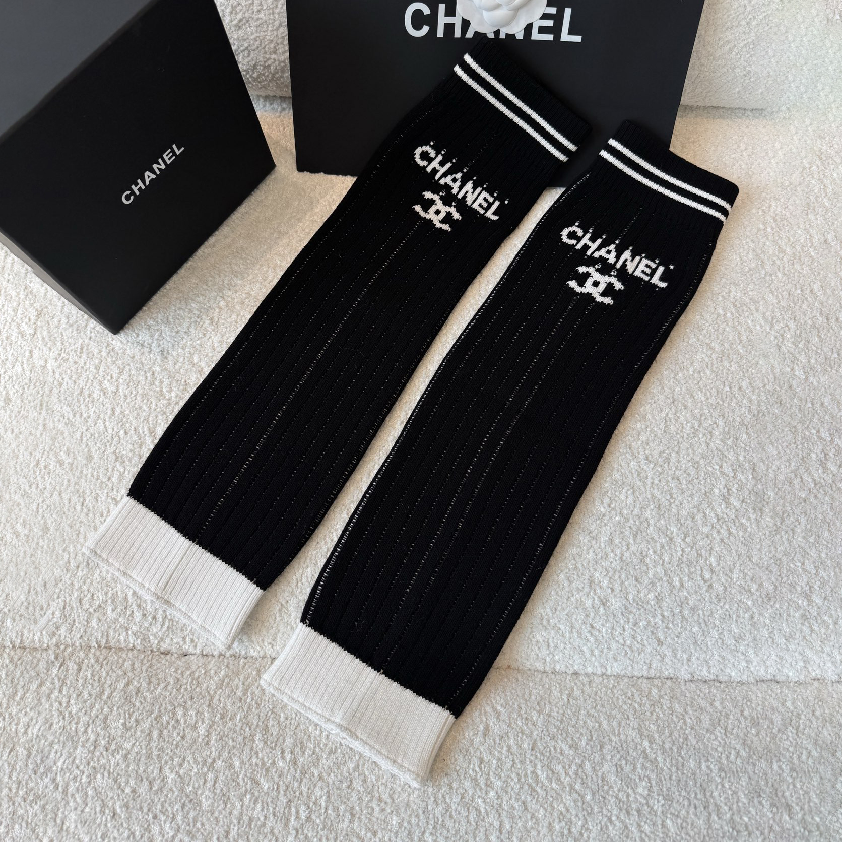 NIGO Chanel Women's Spring/Fall Fashion Classic Striped Letter Print Casual Mid Calf Socks Accessories #nigo78958