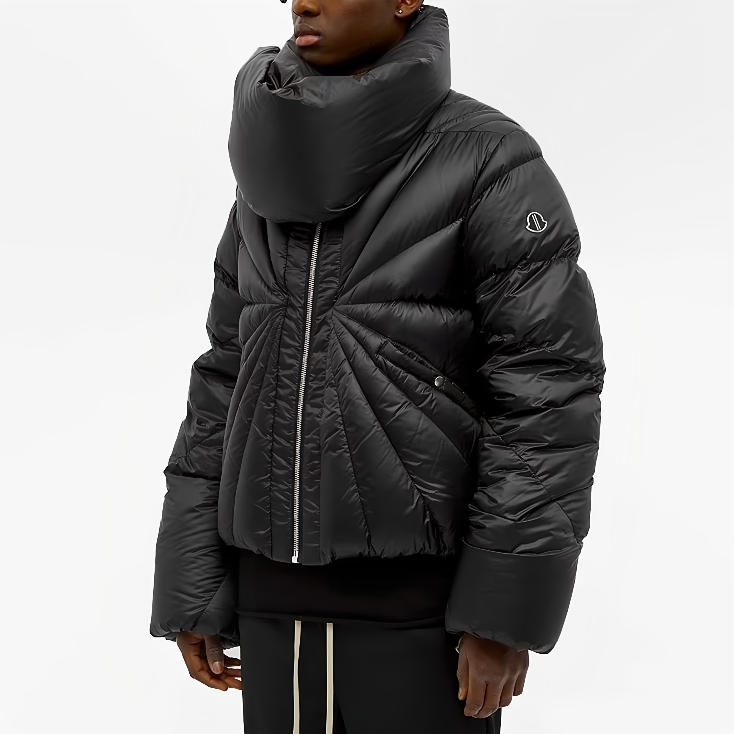 NIGO Rick Owens X Moncler Men's Women's Autumn And Winter Dark Ray Down Jacket Neck Collar Padded Down Jacket High Street Trend Zipper Jacket Ngvp #nigo2495