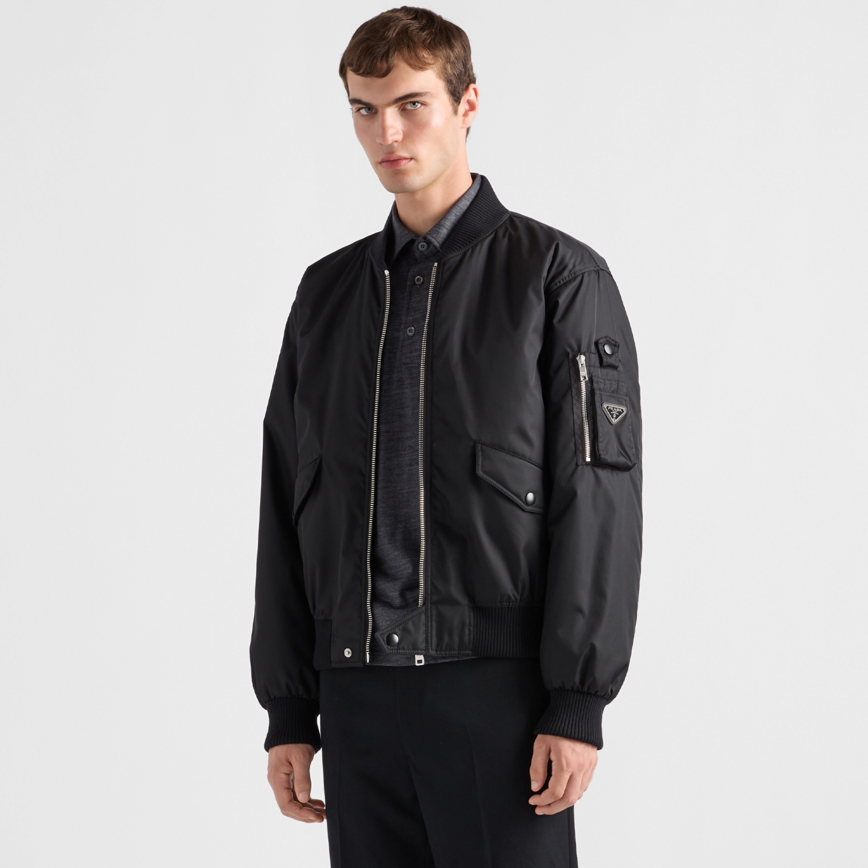 NIGO Prada Men's Fall/Winter Fashion Casual Solid Color Baseball Collar Zipper Pilot Cotton Jacket #nigo78956