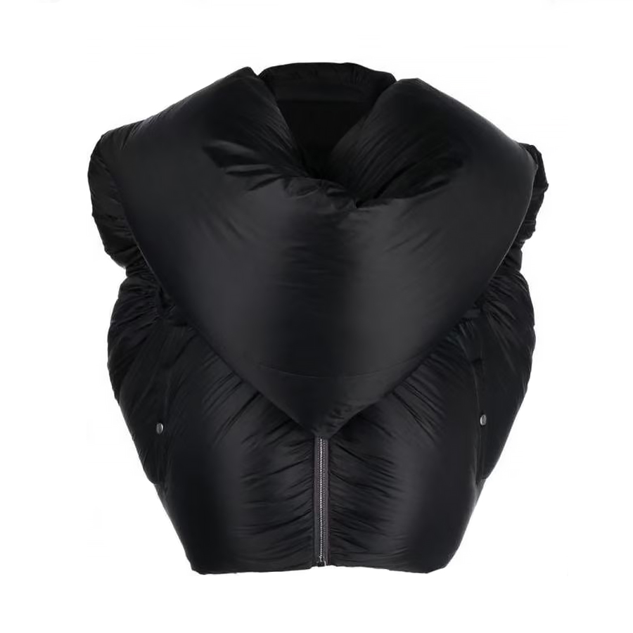 NIGO Rick Owens Men's Vintage Solid-Color Down Vest With Structured Silhouette Warm Oversized Collar Puffer Down Jacket Ngvp #nigo2519