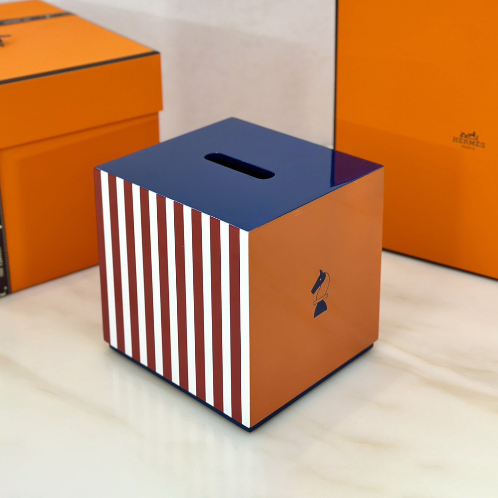 NIGO Hermes Classic Fashion Color Blocked Square Tissue Box With Carved Herringbone Pattern Bag Bags #nigo78973