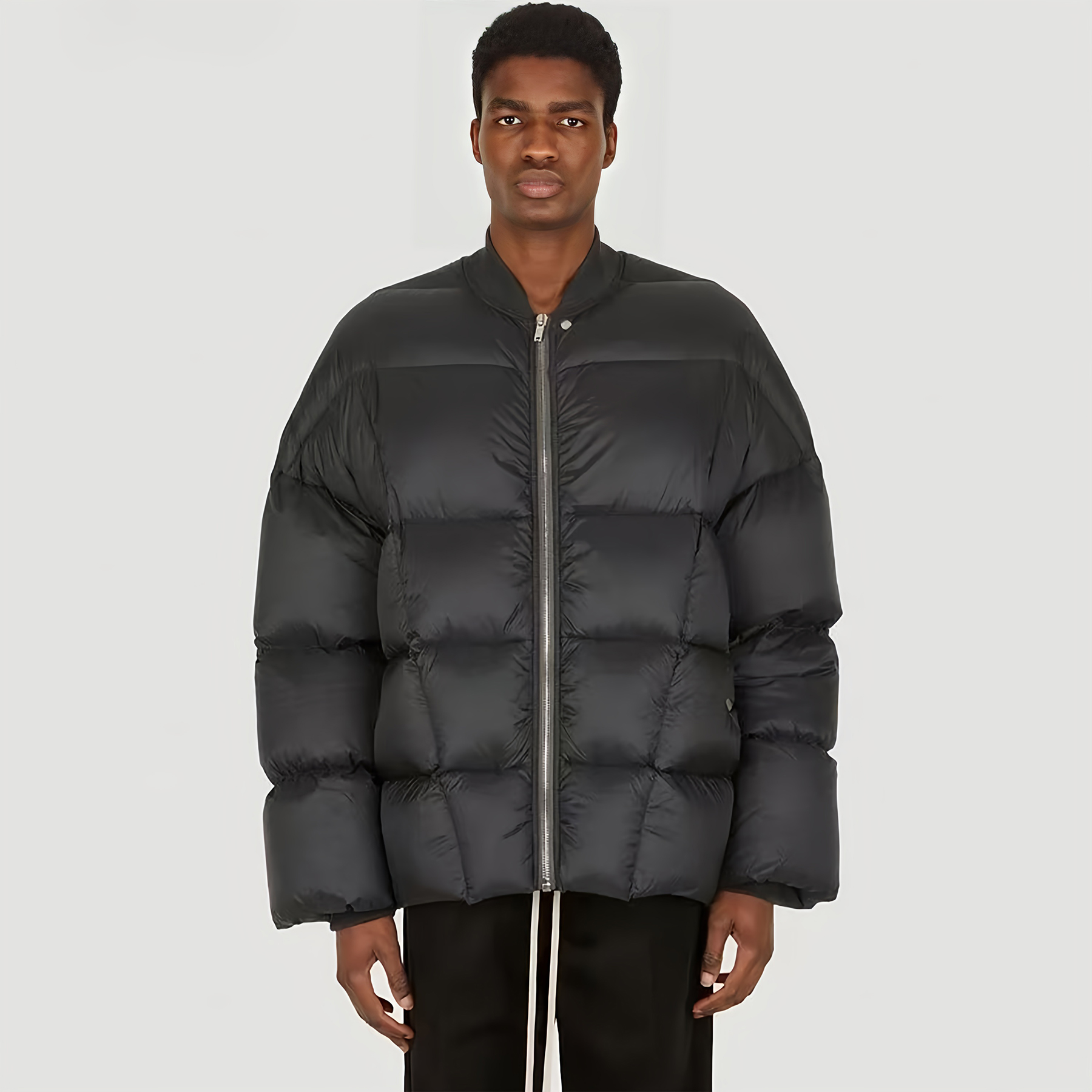 NIGO Rick Owens Men's And Women's Fall And Winter Quilted Line Design Simple Loose Thickened Down Jacket Jacket Zipper Black Seko Trend Oversized Jacket Ngvp #nigo2611
