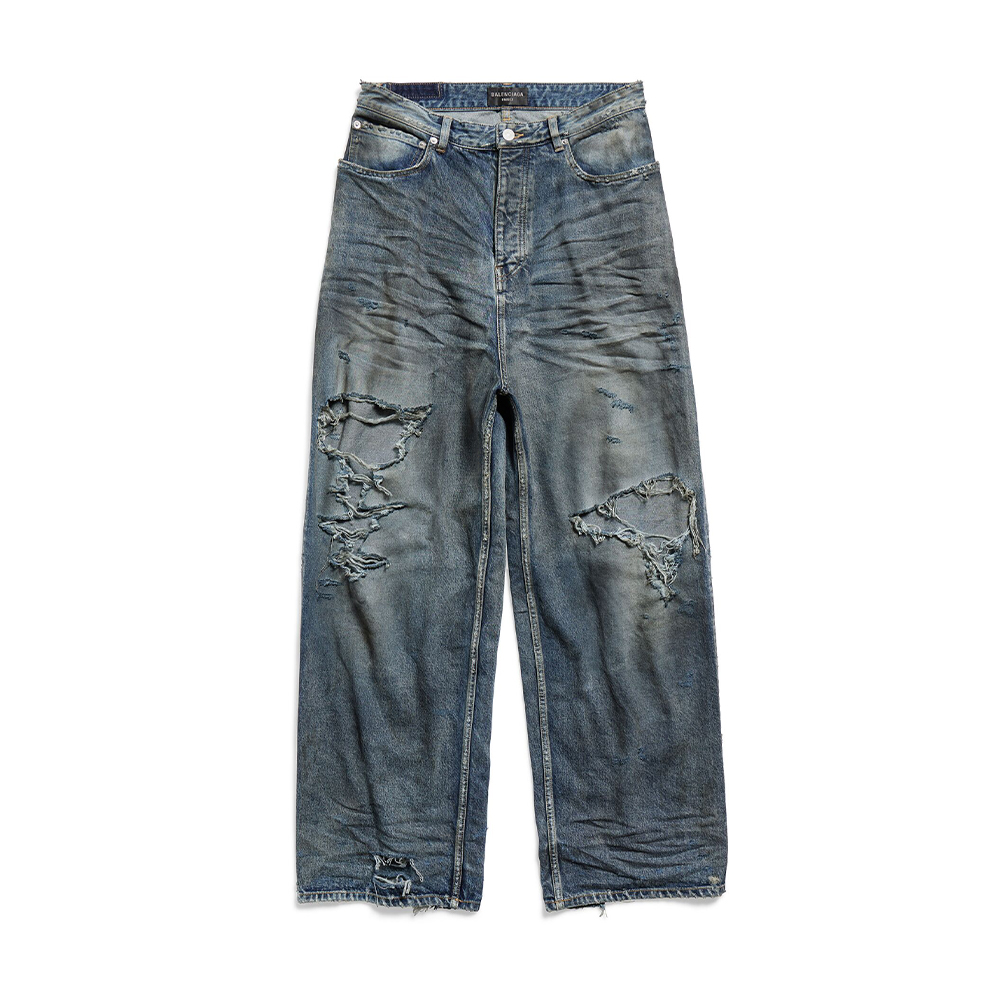 NIGO Balenciaga Men's And Women's Spring/Fall Fashion Casual Washed Distressed Relaxed Fit Ripped Jeans Pants #nigo78978