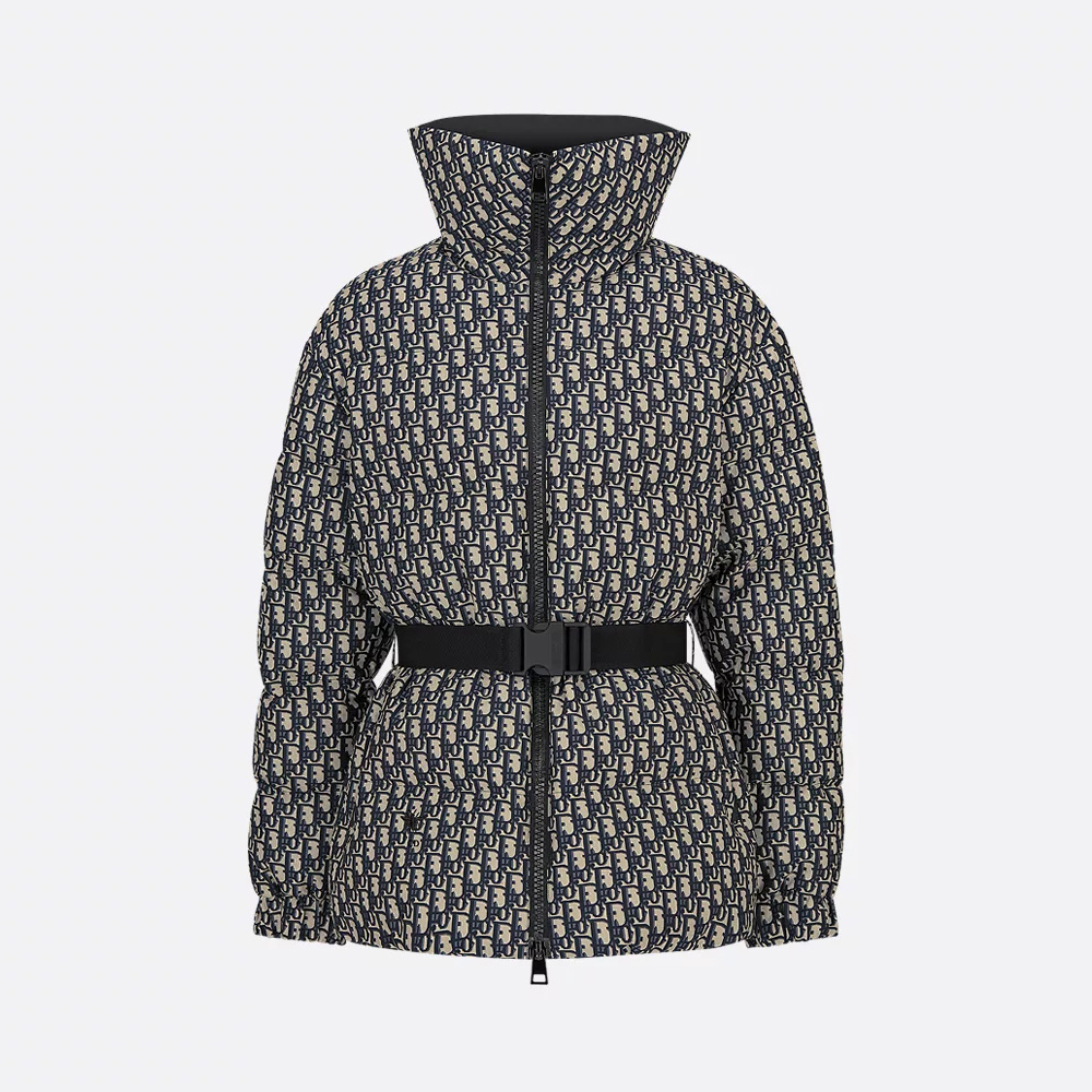 NIGO Dior DiorAlps Women's Winter Fashion Casual Twill Print Belted High-Neck Zipper Cotton Jacket #nigo78982