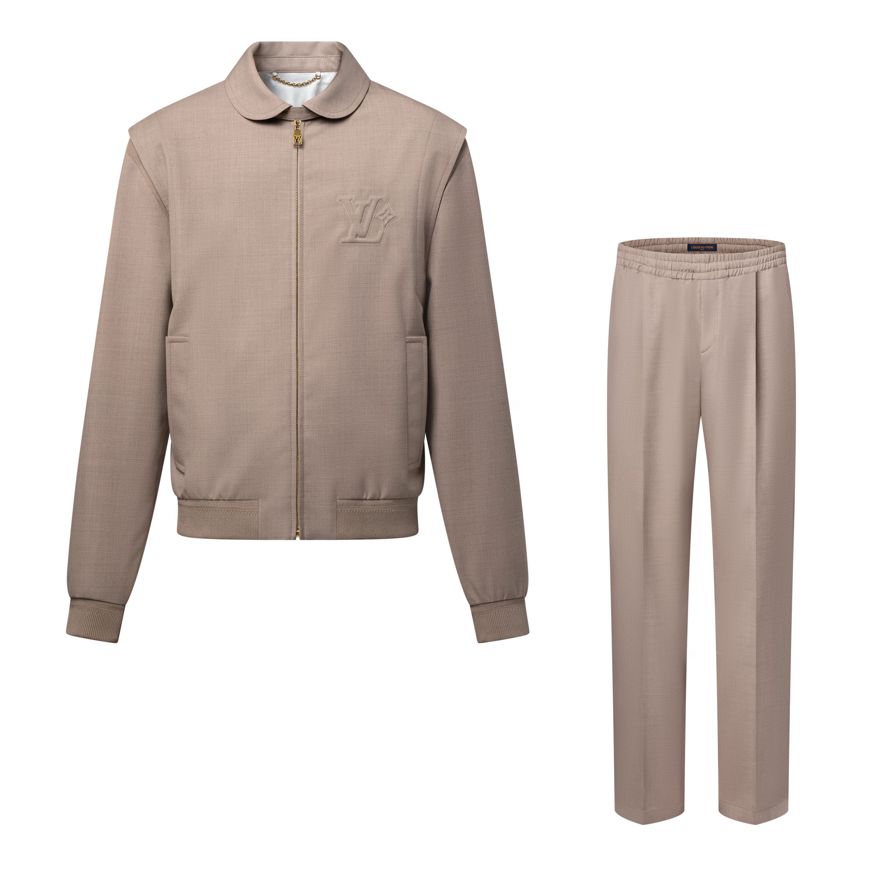 NIGO Louis Vuitton Men's Fall/Winter Fashion Casual Solid Color Lapel Zipper Logo Print Flight Jacket Solid Color Casual Elastic Waist Suit Pants Pants Suit Set #nigo78977