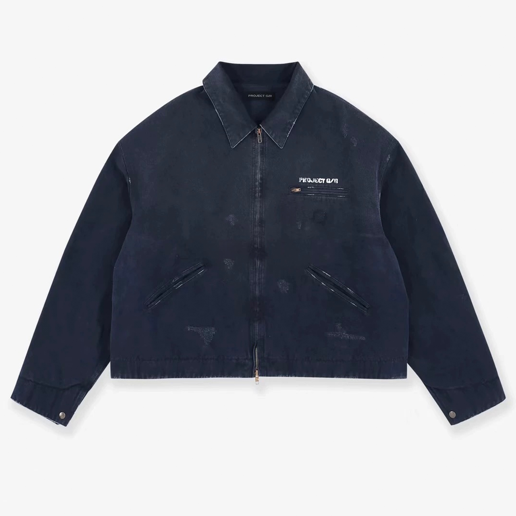 NIGO GRAILZ Project G/R Men's Autumn/winter Zip-up Jacket Washed Gradient Distressed Finish Flap Collar Fashion Casual Jacket Ngvp #nigo2615