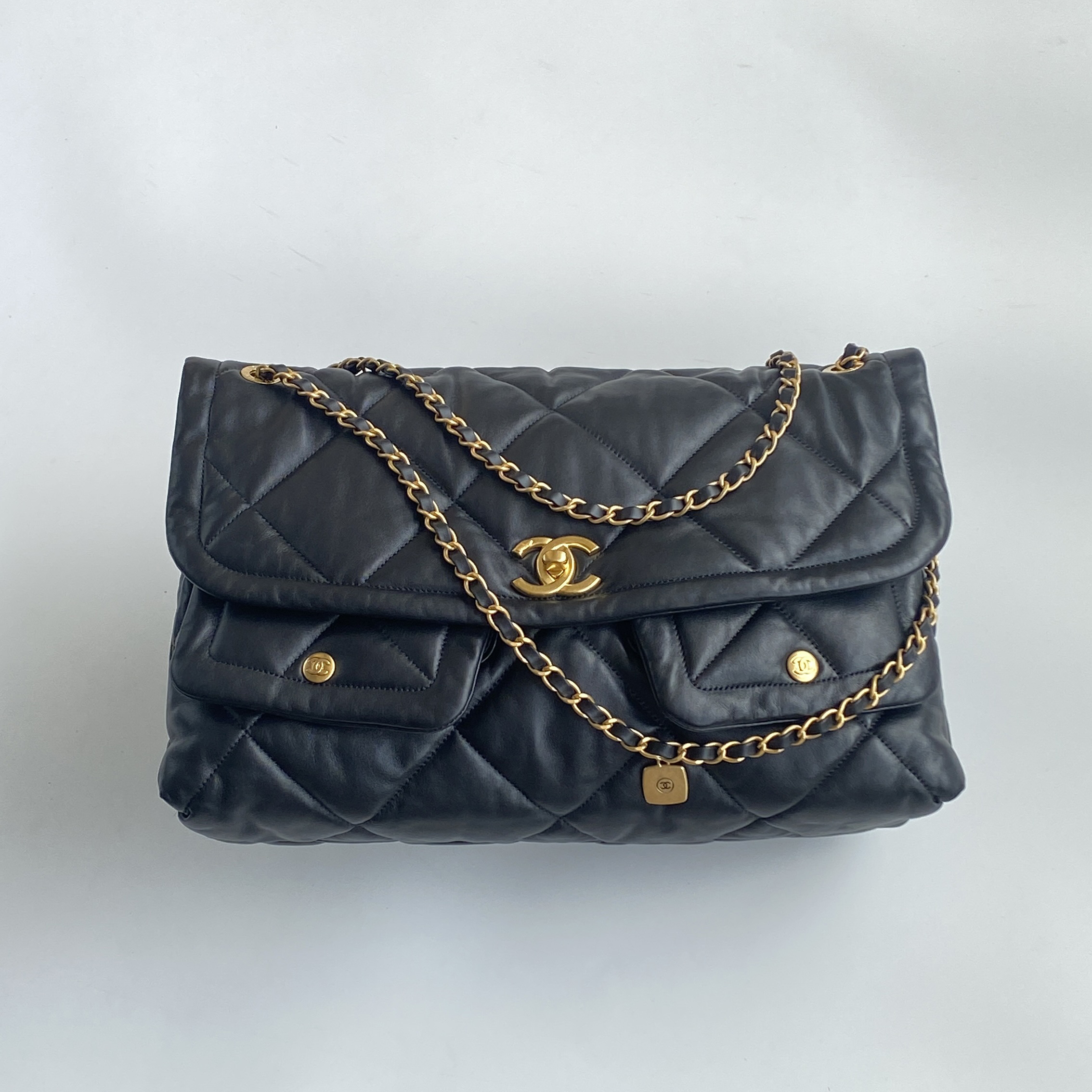 NIGO Chanel Women's Fashion Classic Solid Color Double Pocket Flap Bag Chain Shoulder Tote Bag Bags #nigo79115