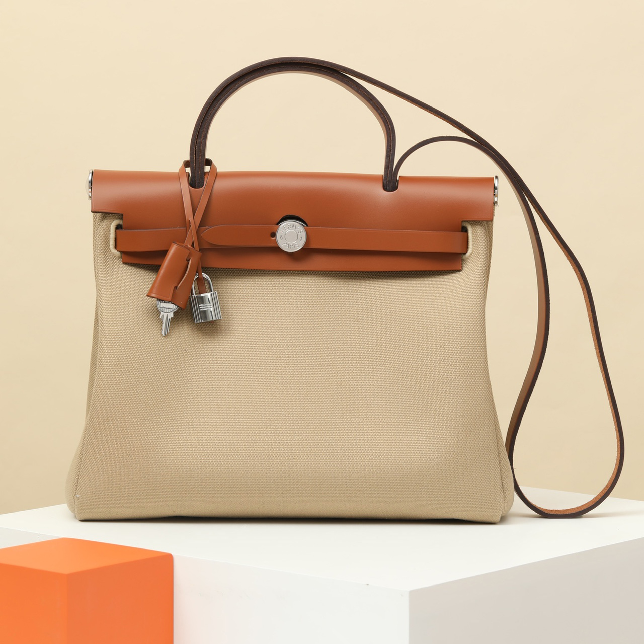 NIGO Hermes Women's Classic Fashion Solid Color Leather Saddle Buckle Lock Military Canvas Travel Tote Shoulder Bag Bags HB310180 #nigo79122