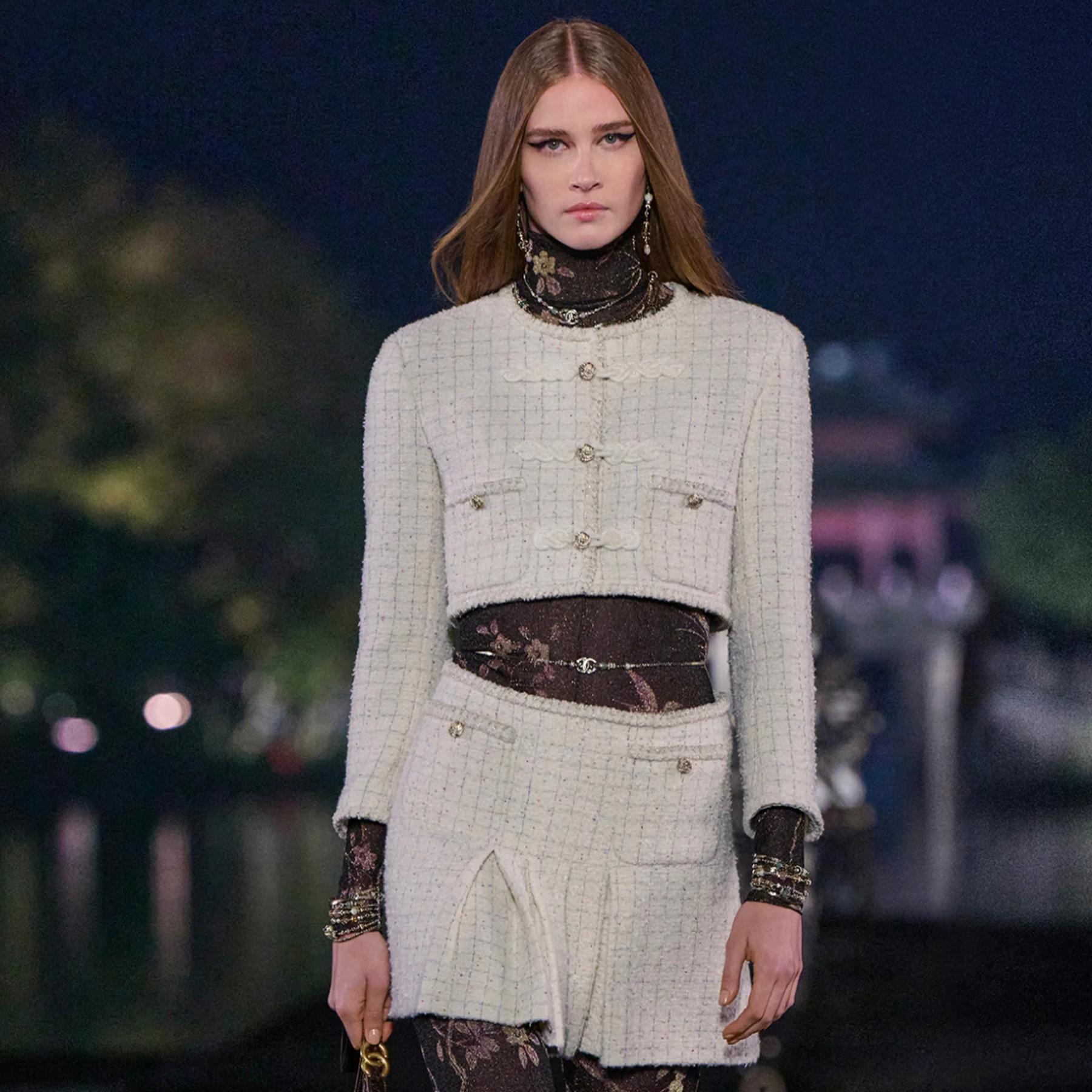 NIGO Chanel Women's Spring/Autumn Embroidered Linen and Wool Twill Single-Breasted Long-Sleeved Round Neck Coat Casual Solid Color Half-Skirt Suit Set Ngvp #nigo2618