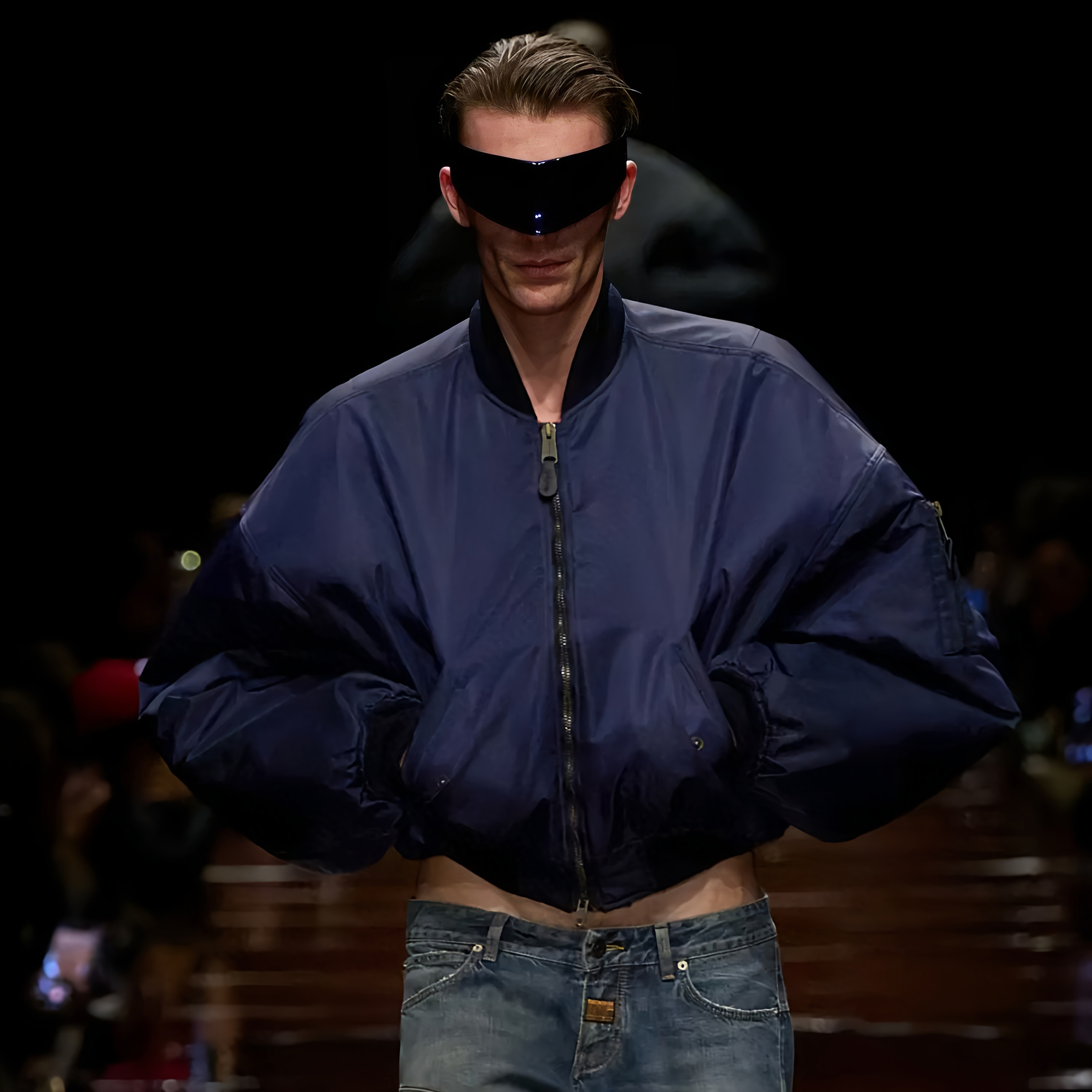 NIGO Balenciaga Men's Autumn/winter Blue Zip-up Bomber Jacket High-street Style Short-length Casual Jacket Ngvp #nigo2614