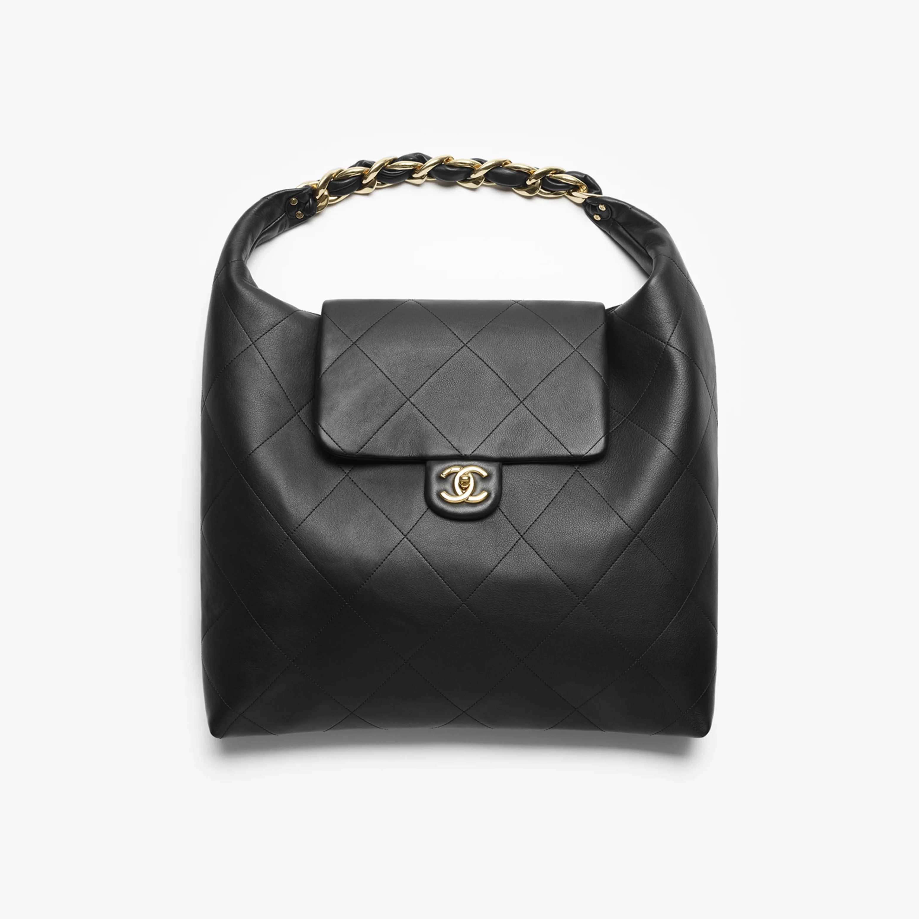 NIGO Chanel Women's Fashion Classic Solid-Color Leather Oversized Hippie Bag Chain Shoulder Bag Tote Bag Bags AS5839-B22140-94305 #nigo79117