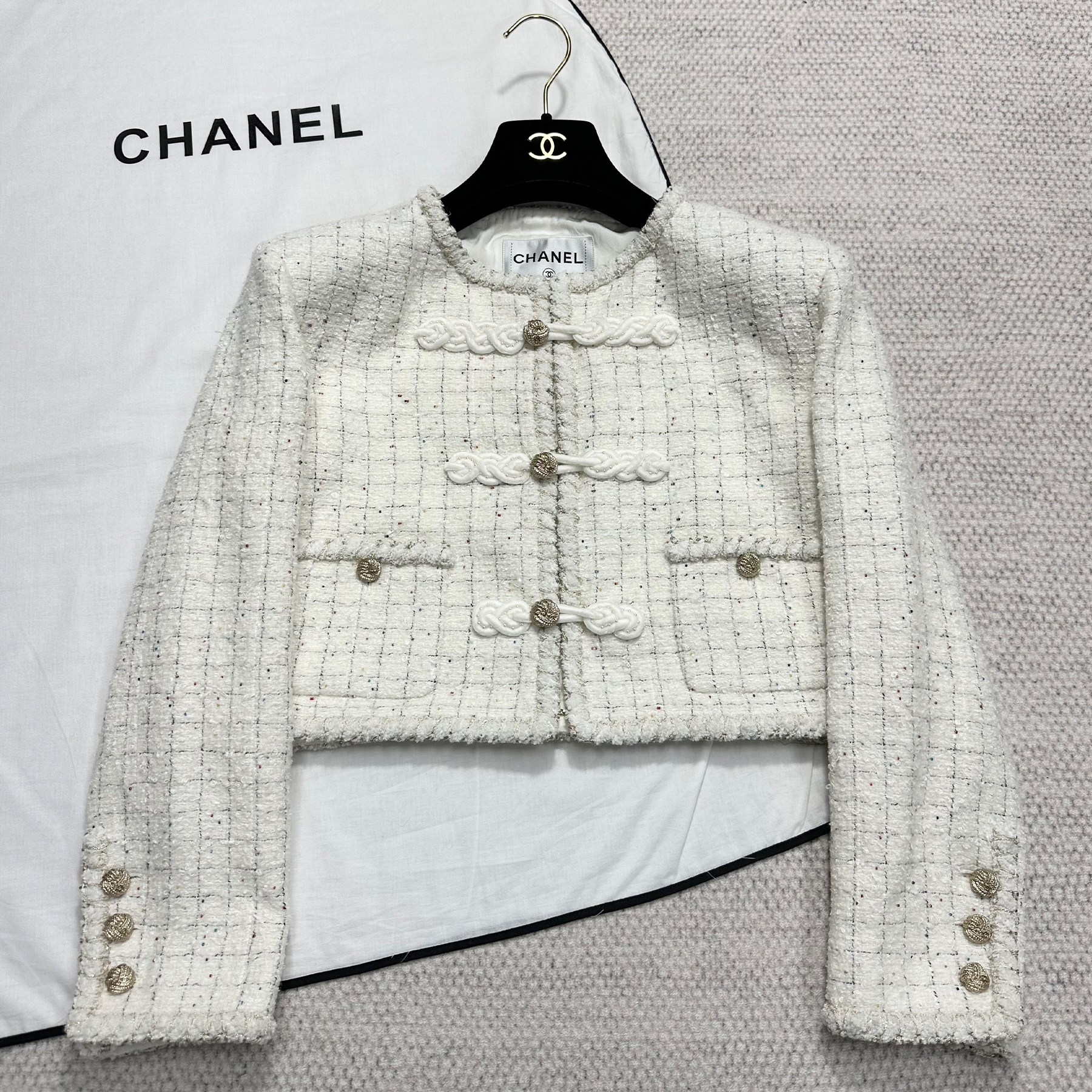 NIGO Chanel Women's Spring/Autumn Embroidered Linen and Wool Twill Single-Breasted Long-Sleeved Round Neck Coat Casual Solid Color Half-Skirt Suit Set Ngvp #nigo2618