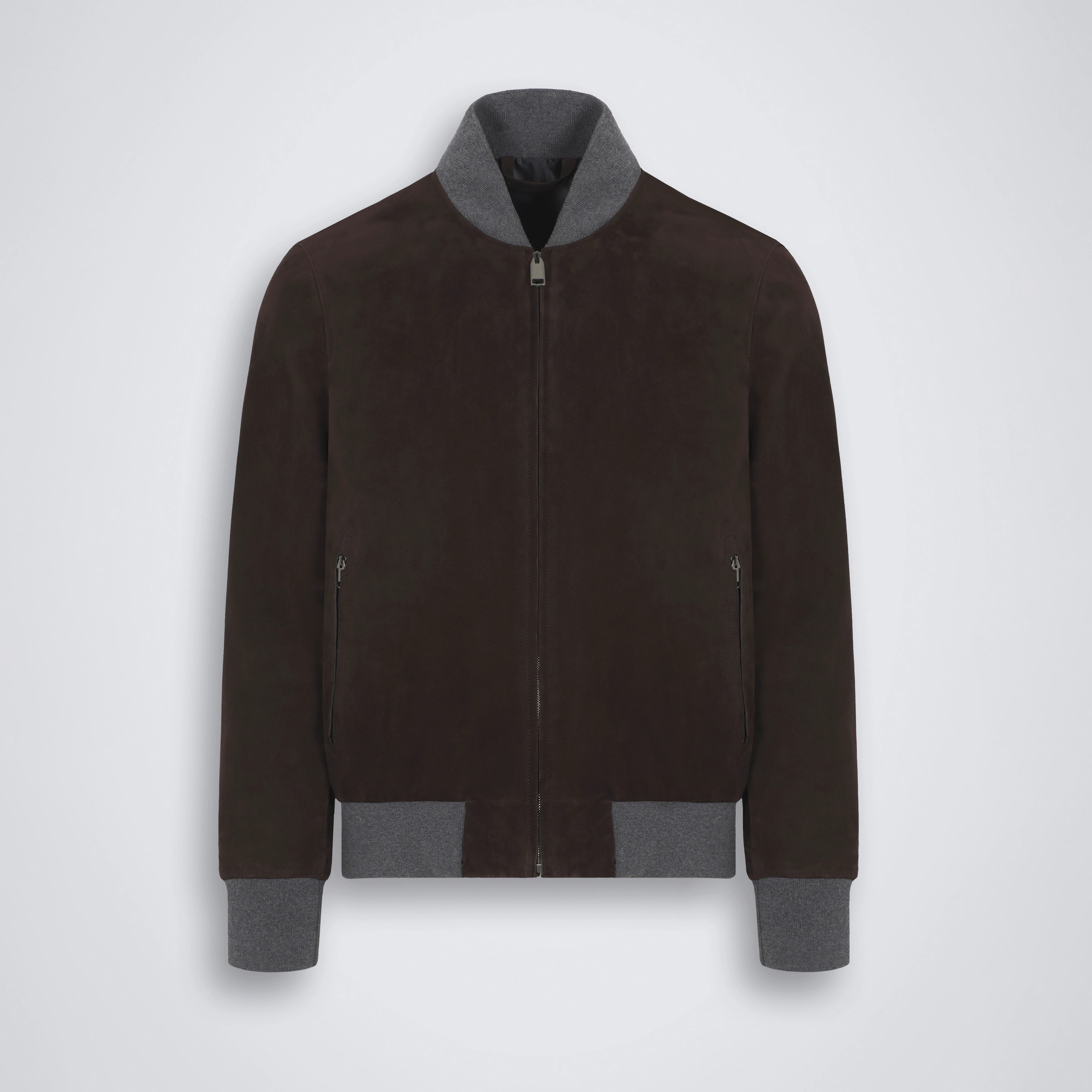 NIGO Brioni Men's Fall/Winter Fashion Casual Crew Neck Zipper Color Blocked Suede Jacket #nigo79134