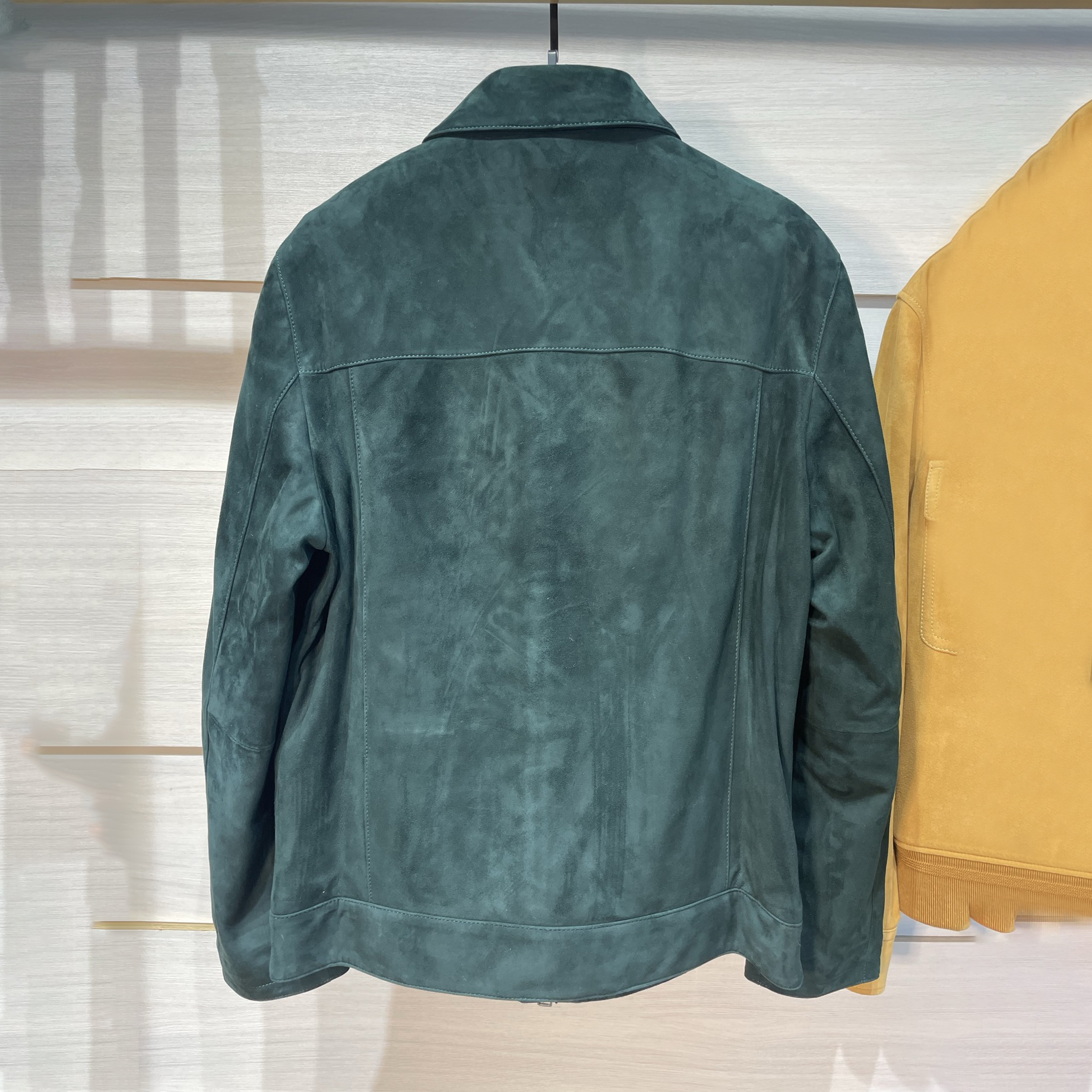 NIGO Brioni Men's Fall/Winter Fashion Classic Solid Color Lapel Zipper Suede Long Sleeve Jacket #nigo79133