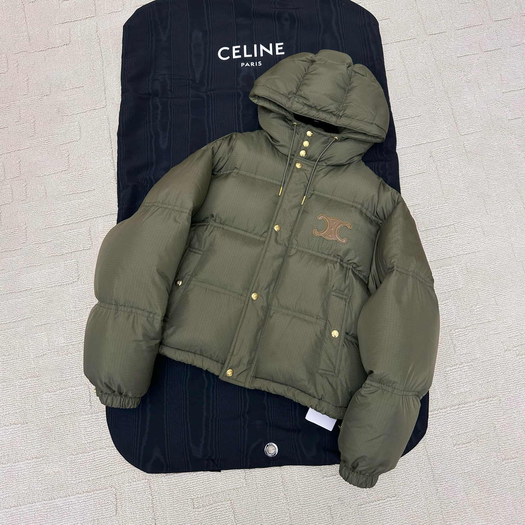 NIGO Celine Men's And Women's Winter Fashion Casual Hooded Zipper Single Button Solid Color Logo Embellished Long Sleeve Down Jacket #nigo79123