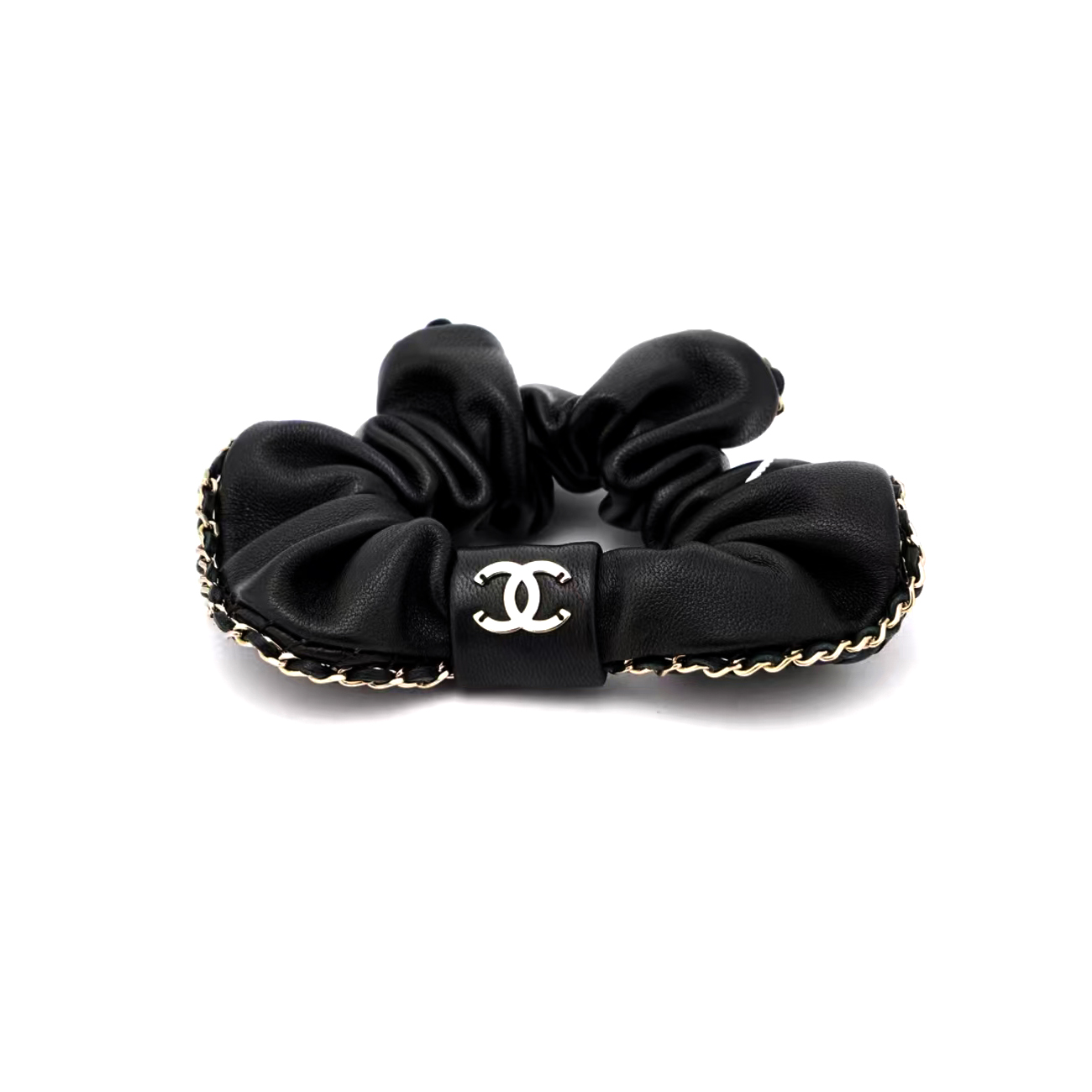 NIGO Chanel Women's Fashion Casual Leather Chain Double C Lambskin Hair Tie Hair  Accessories #nigo79125
