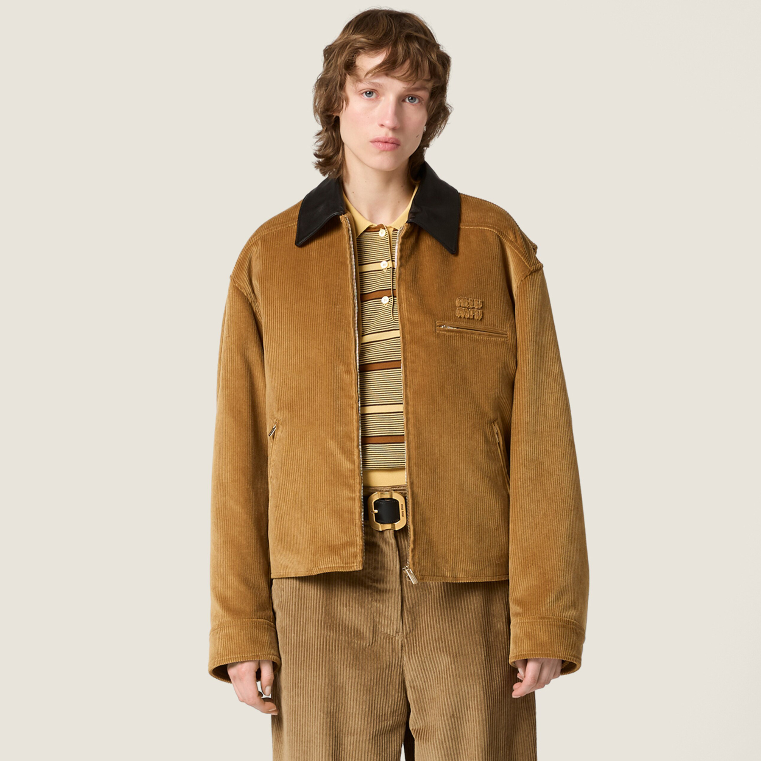 NIGO MiuMiu Men's And Women's Winter Fashion Casual Lapel Zipper Corduroy Cotton Coat Jacket #nigo79129