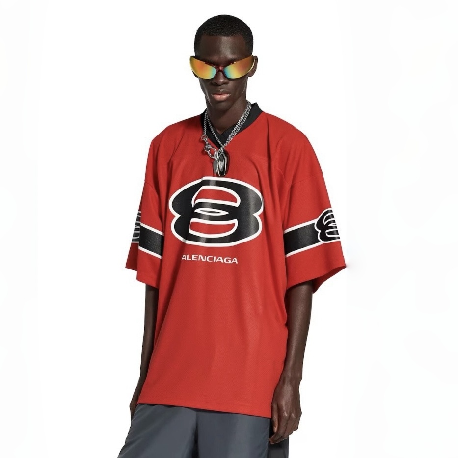 NIGO Balenciaga Men's And Women's Summer Fashion Casual Sports Inspired Close Knit Mesh Fabric V Neck Design Relaxed Fit Short Sleeve T-shirt #nigo79146